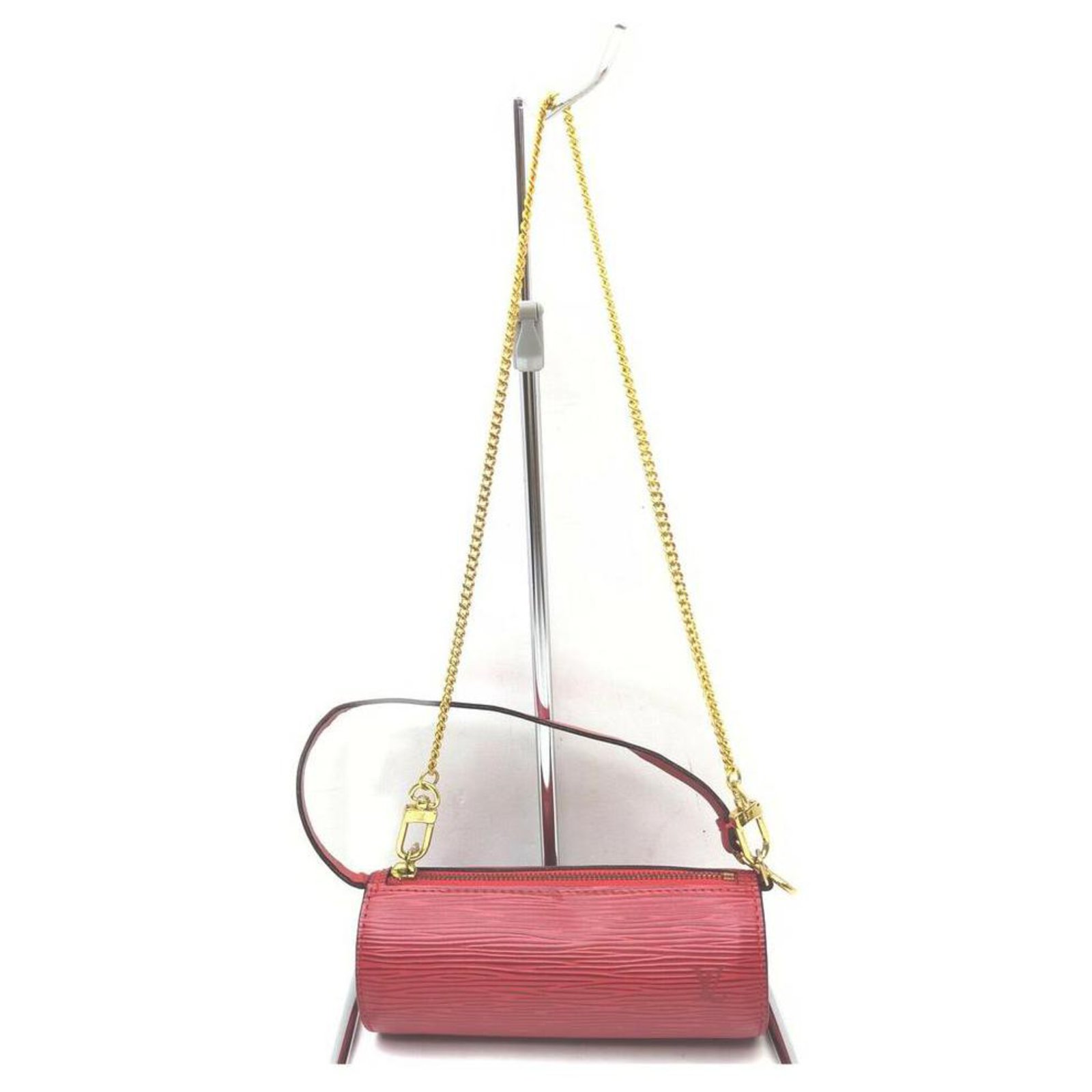Louis Vuitton Red Epi Leather Mini Soufflot 2way Papillon Wristlet Bag  White gold Chain ref.298489 - Joli Closet