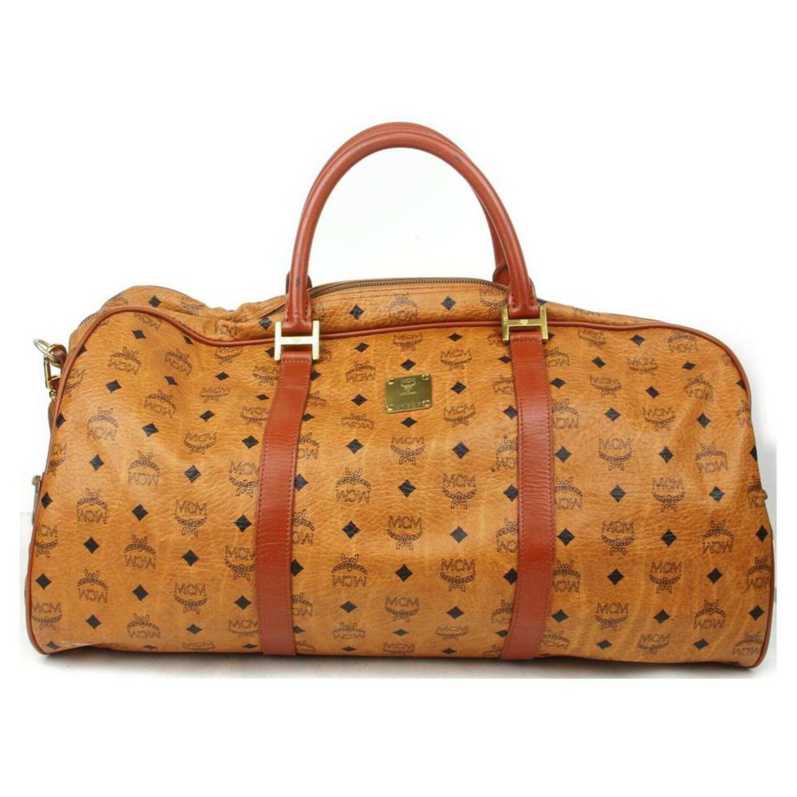 Mcm Monogram Visetos Boston Bag