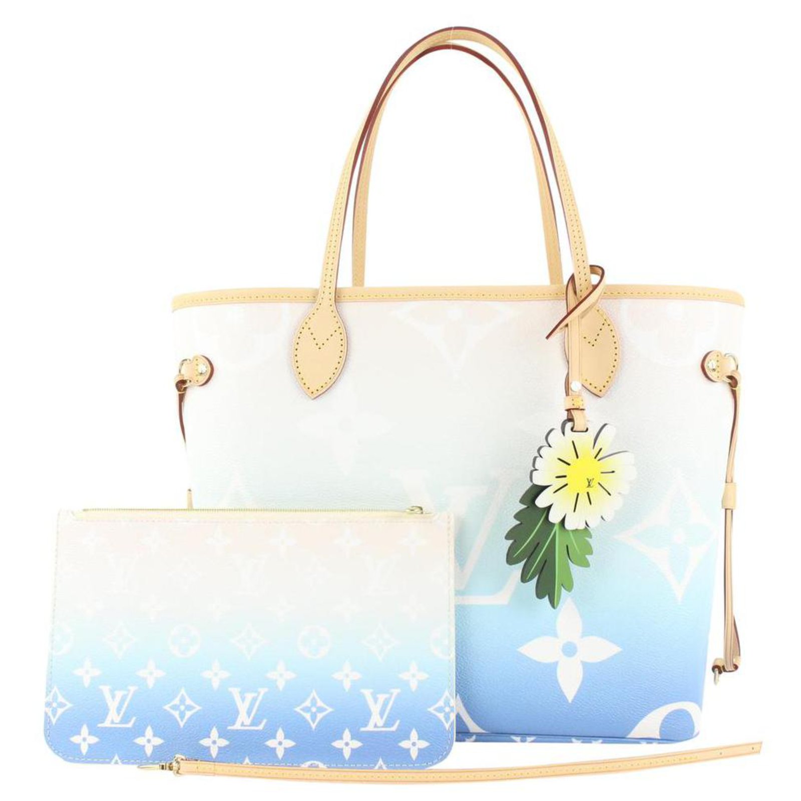Louis Vuitton Blue Monogram By the Pool Neverfull MM Tote Bag with Pouch  Leather ref.298601 - Joli Closet