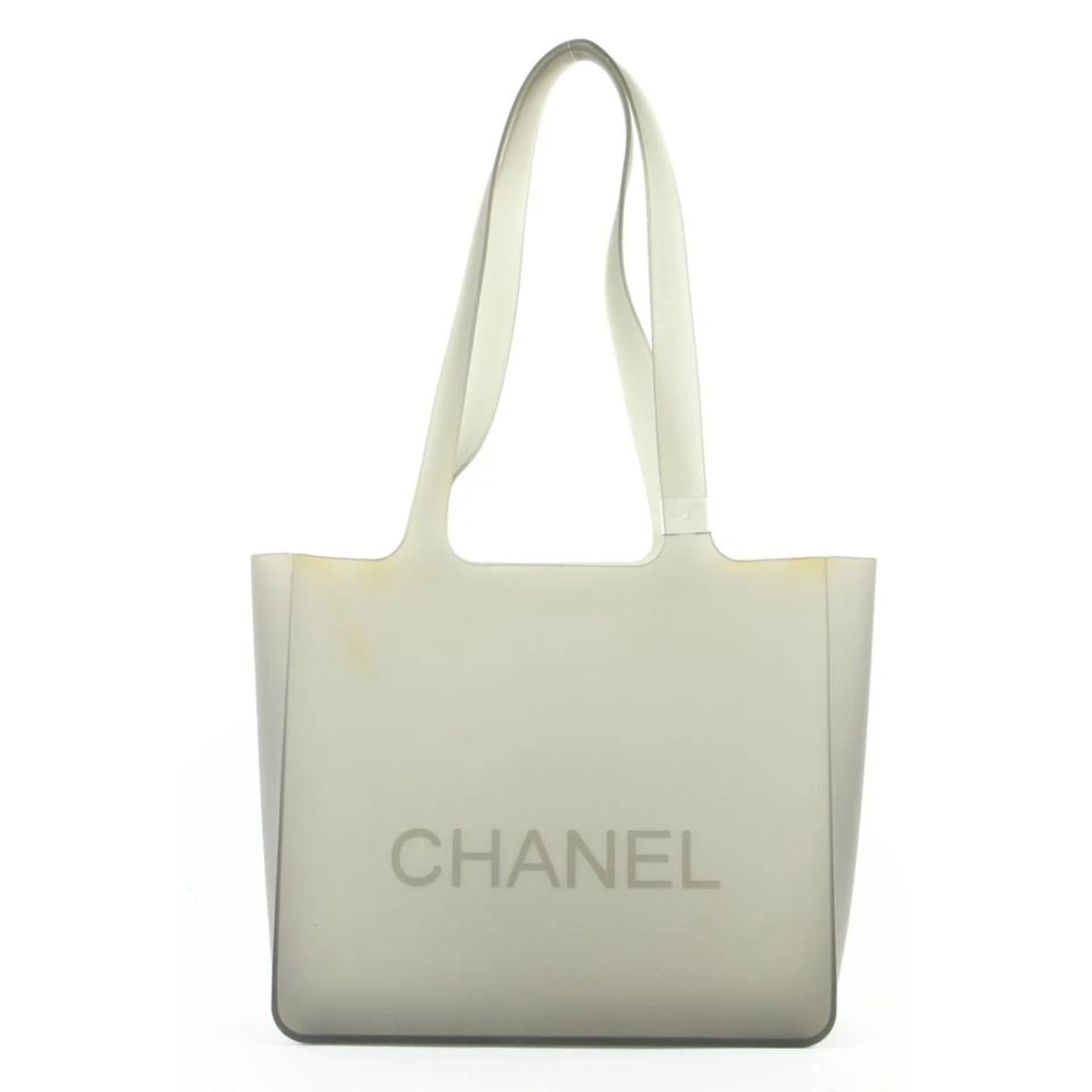 Chanel Clear Rubber Translucent Grey Jelly Tote bag ref.298639 - Joli Closet