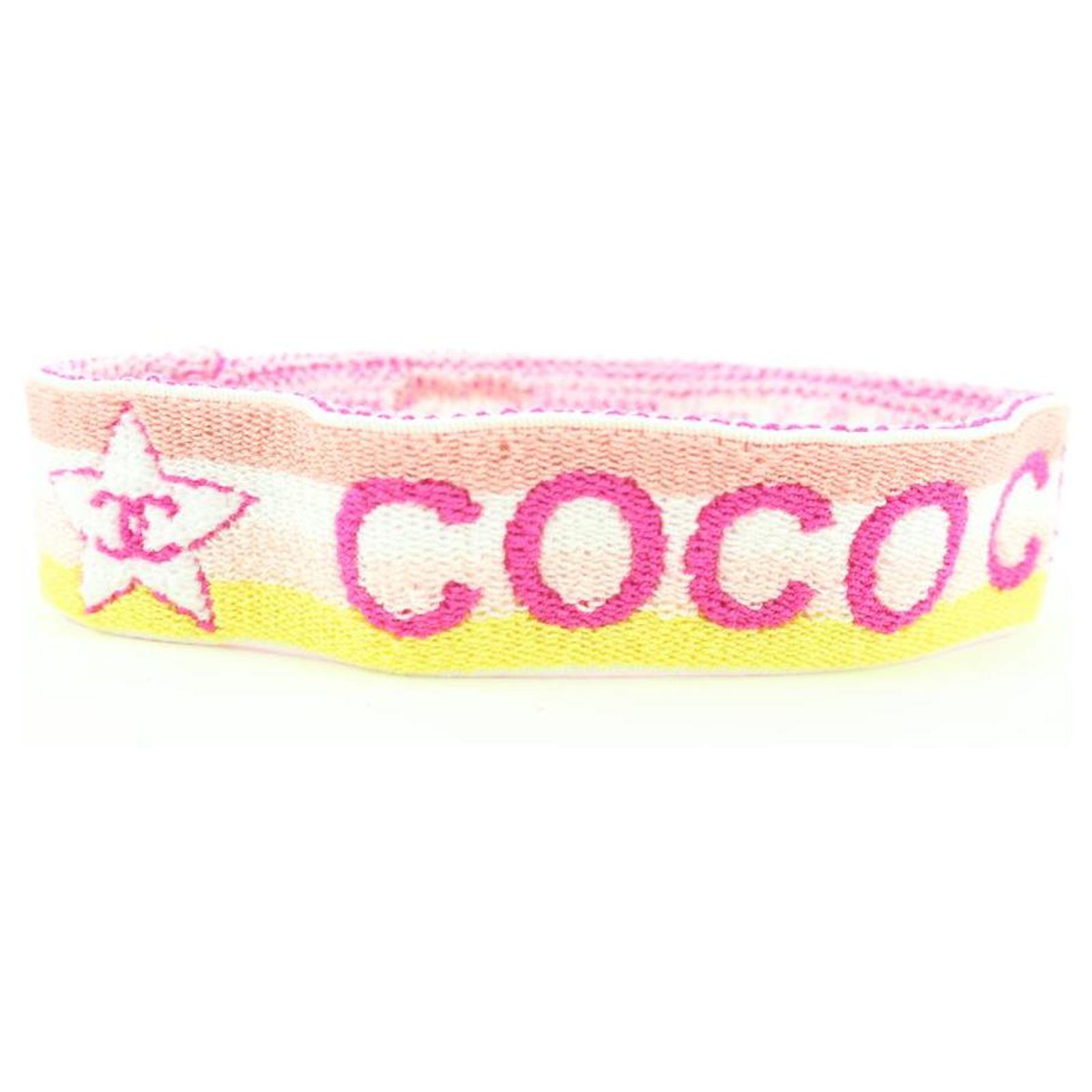 Chanel Pink CC Headband Chanel pink x black 02p Coco CC Headband Gym Sweat Band ref  main image 3