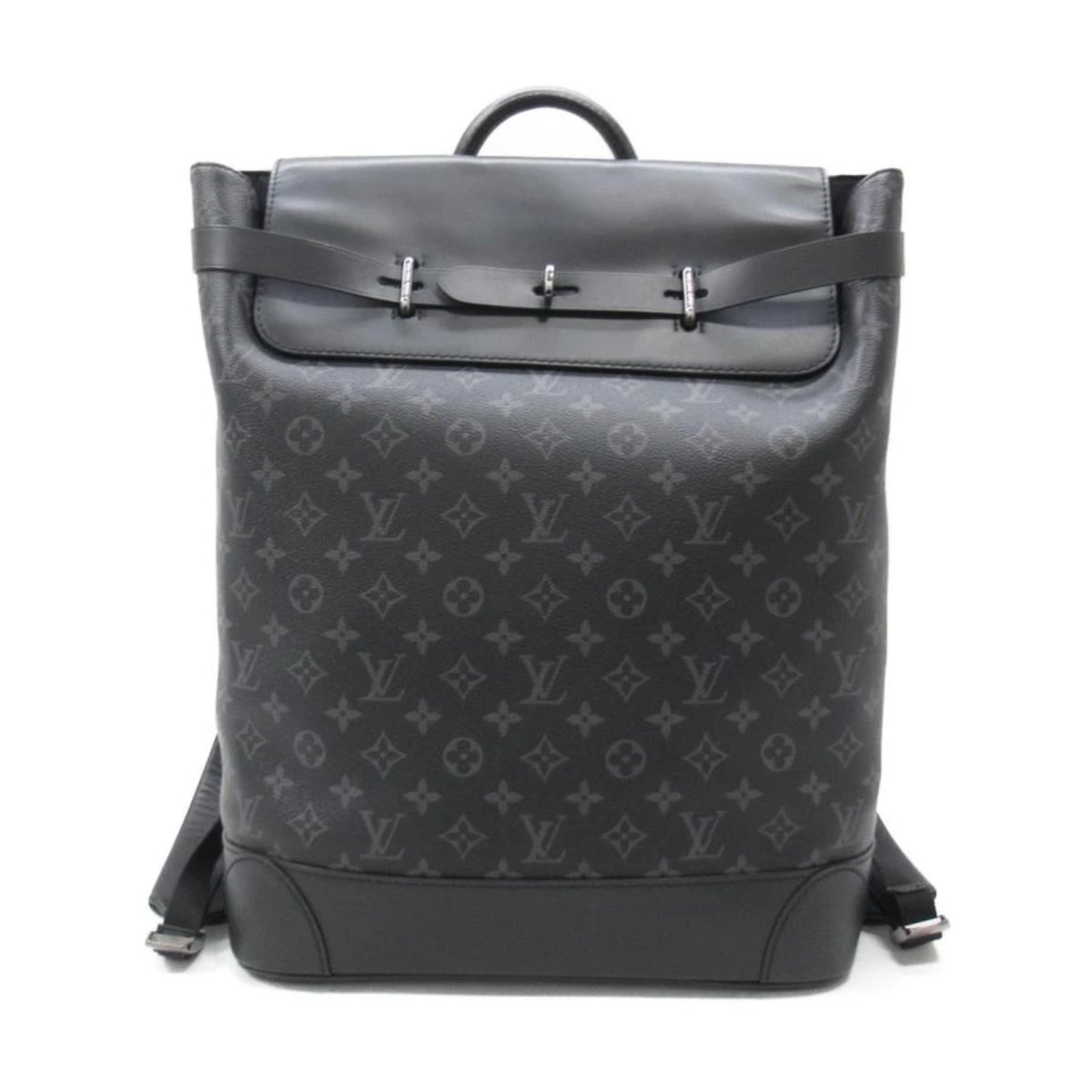 Louis Vuitton Black Monogram Eclipse Steamer Backpack Leather ref.298685 -  Joli Closet