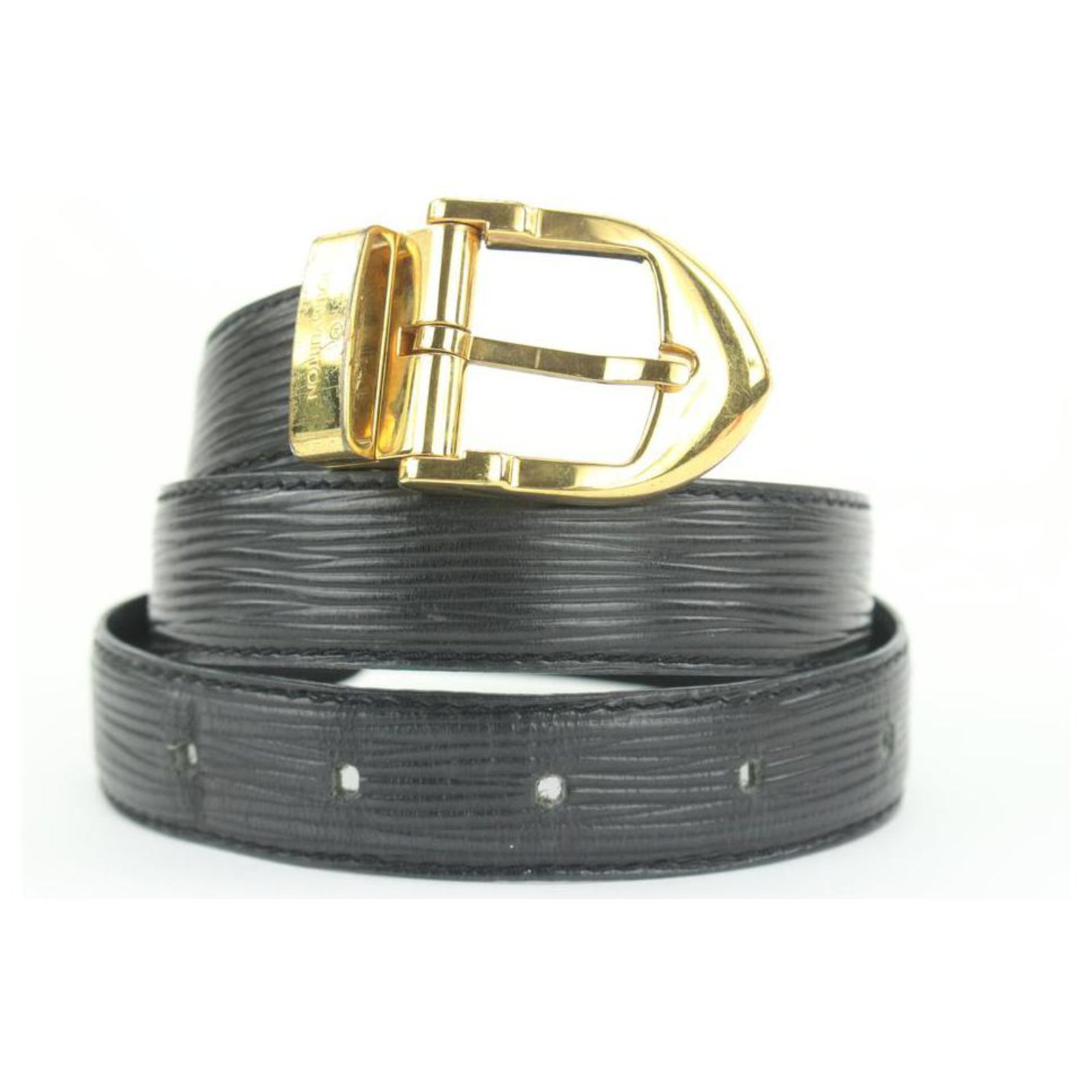 black louis vuitton belt with gold buckle