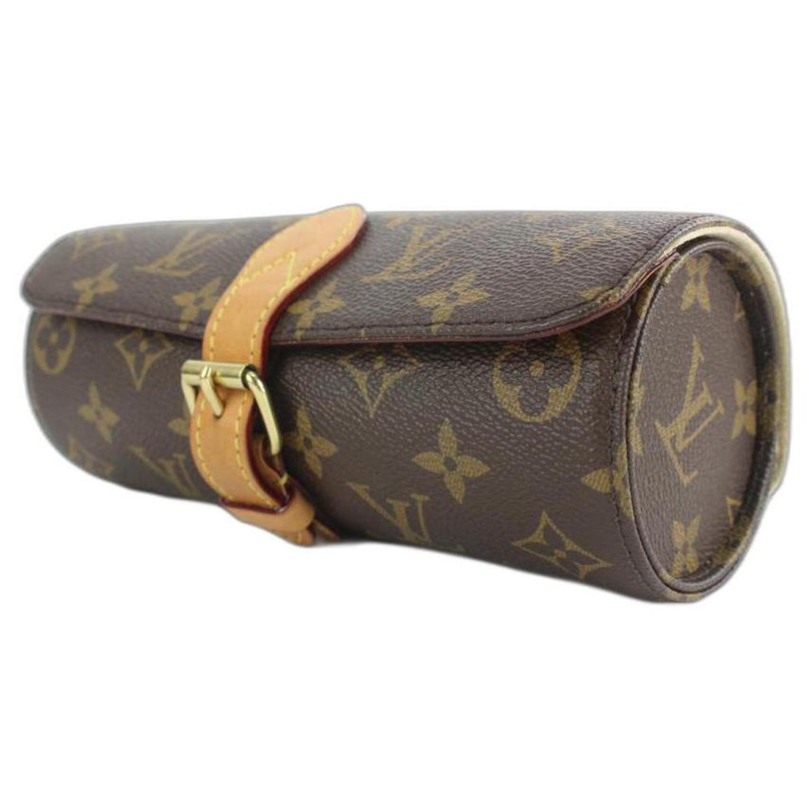 Louis Vuitton Rare Monogram 3 Watch Case Travel Roll Hard Leather  ref.298928 - Joli Closet