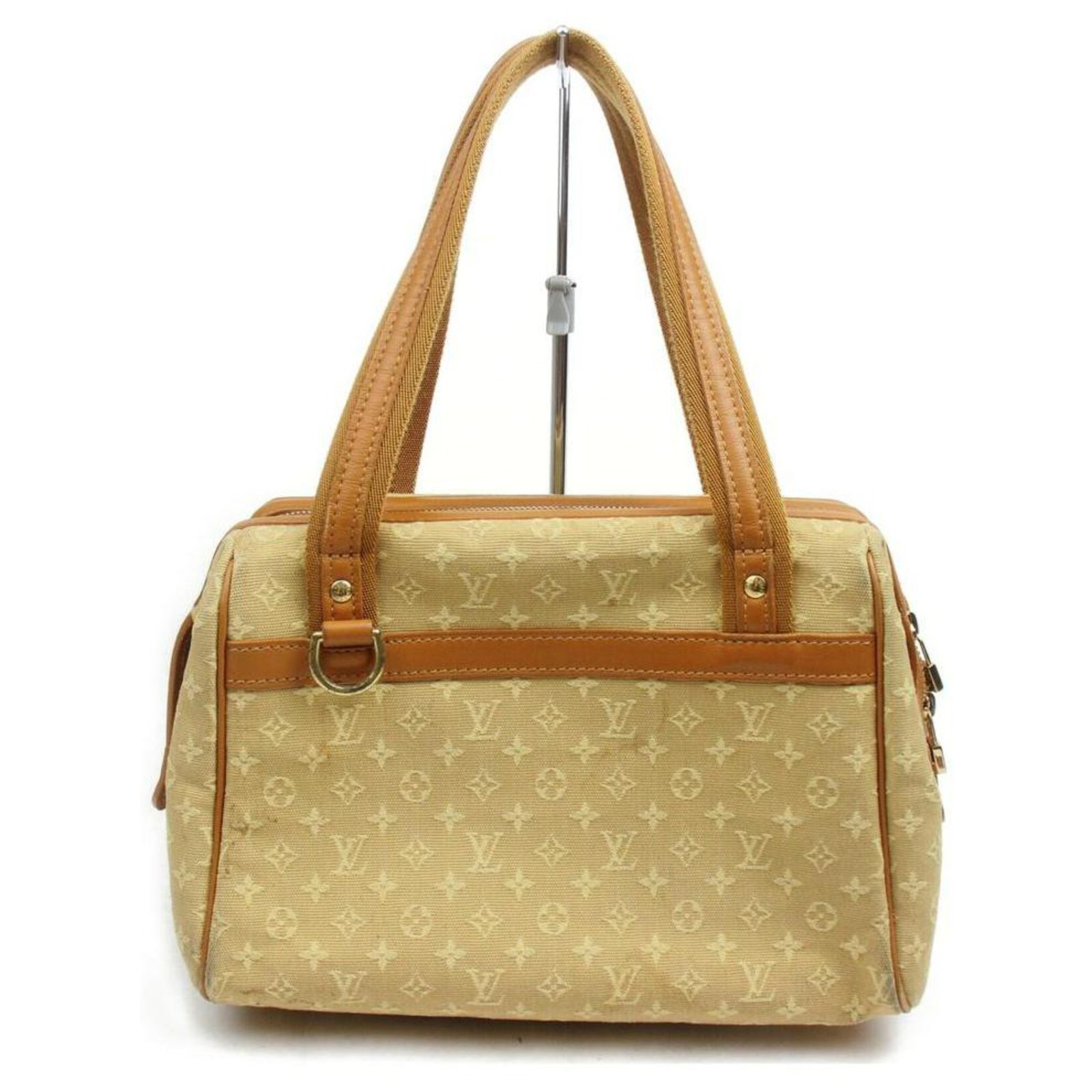 LOUIS VUITTON Monogram Mini Lin Speedy 30 Hand Bag White M95319 LV Auth  tp613