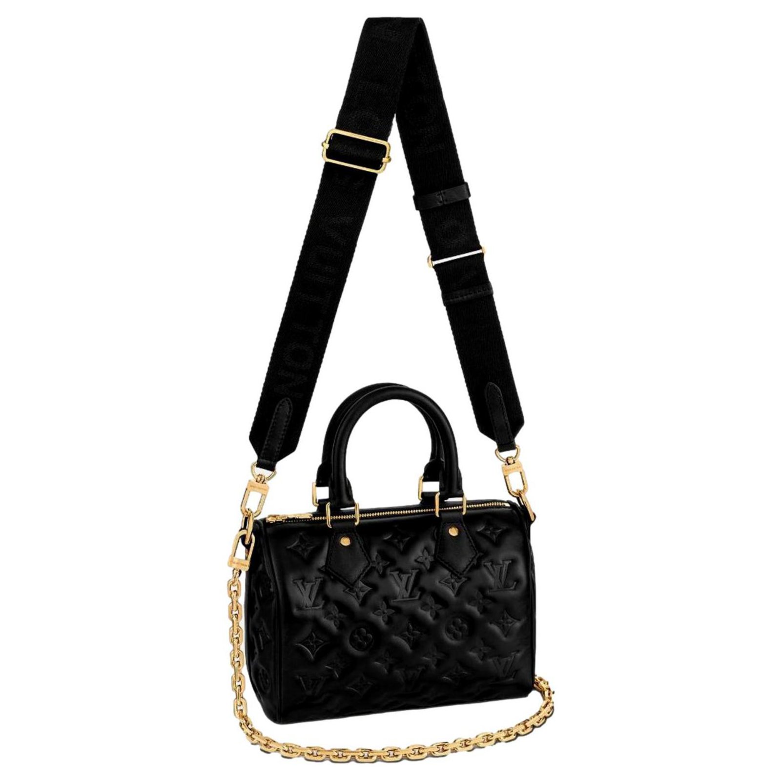 Louis Vuitton LV speedy 22 Black Leather ref.299131 - Joli Closet
