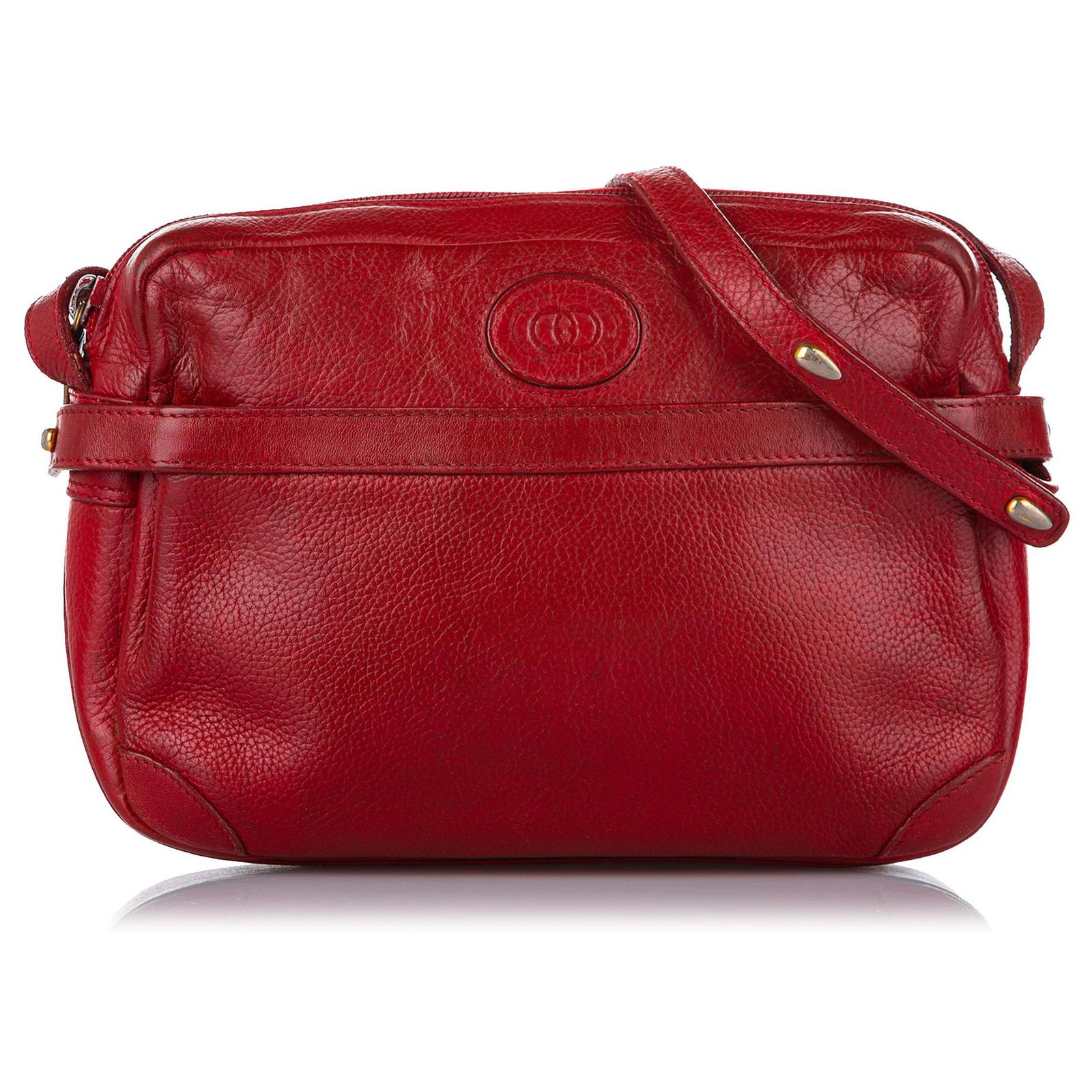 gucci interlocking red leather crossbody bag