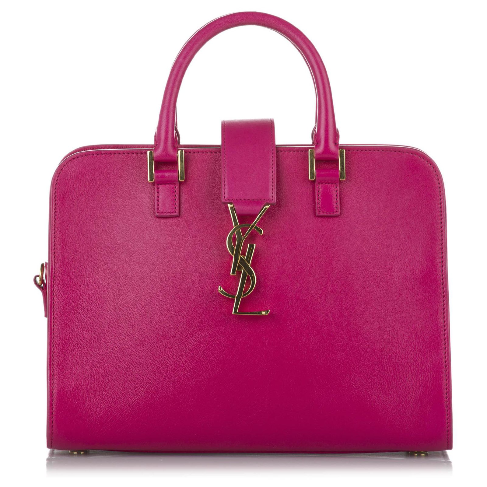 Yves Saint Laurent YSL Pink Small Cabas Monogram Leather Satchel