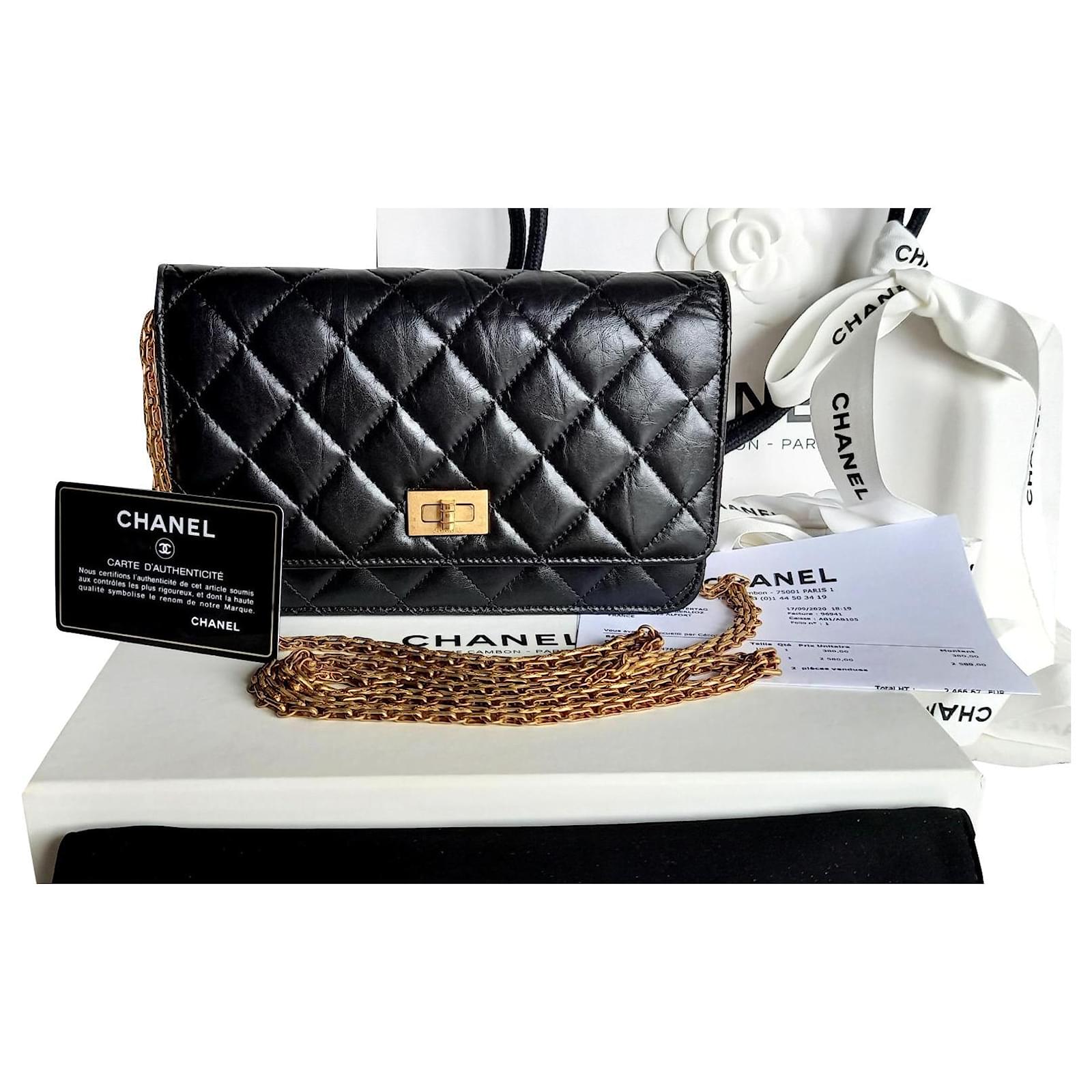 Chanel Wallet On Chain 2.55 Cuir Noir ref.299613 - Joli Closet