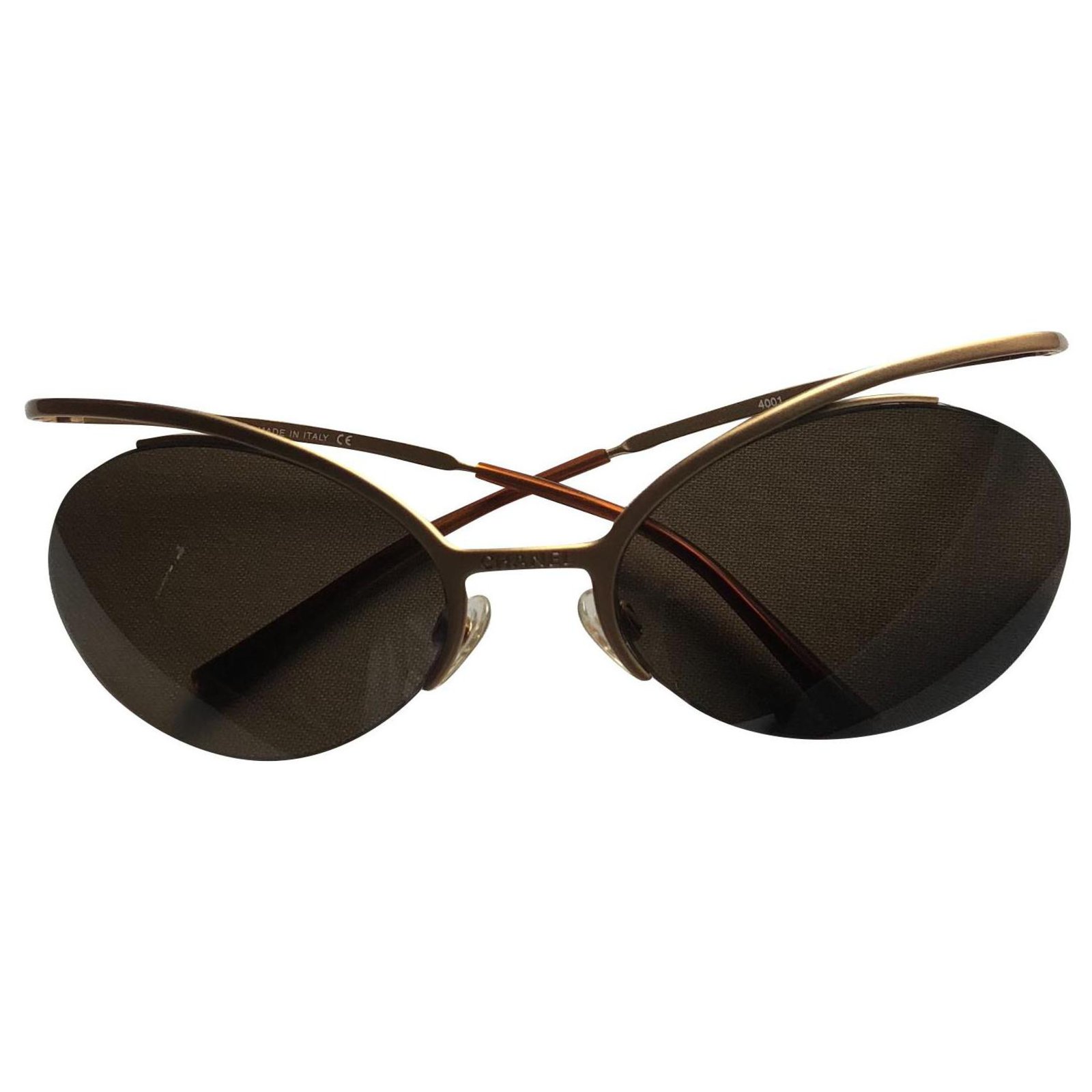 CHANEL Metal Cat Eye Sunglasses 4255 Gold 715797