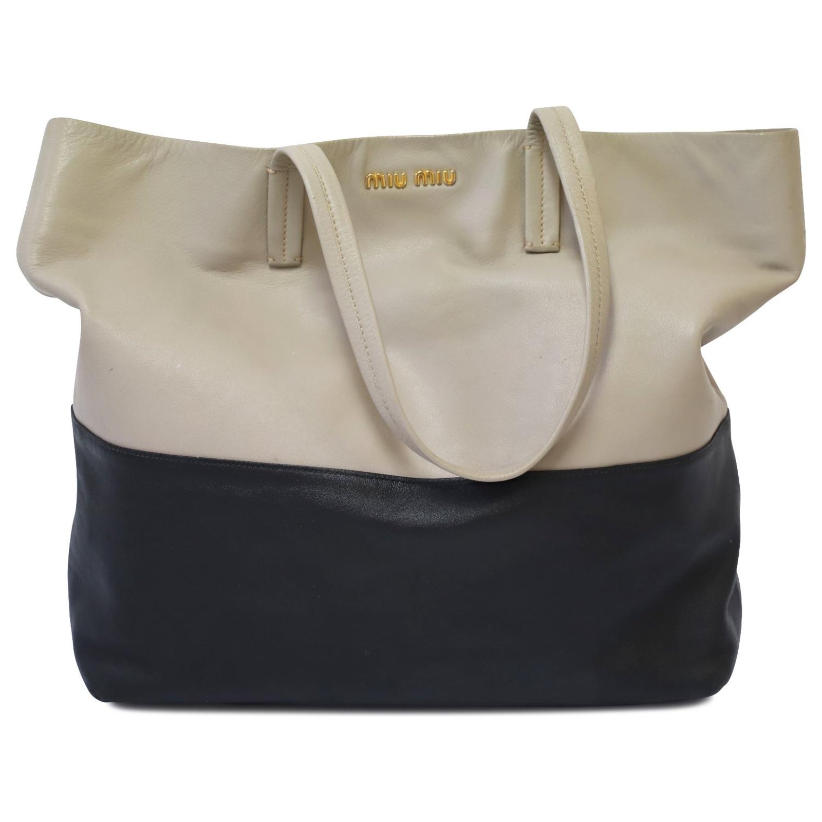 Miu Miu Two-Tone Shopper Tote Bag