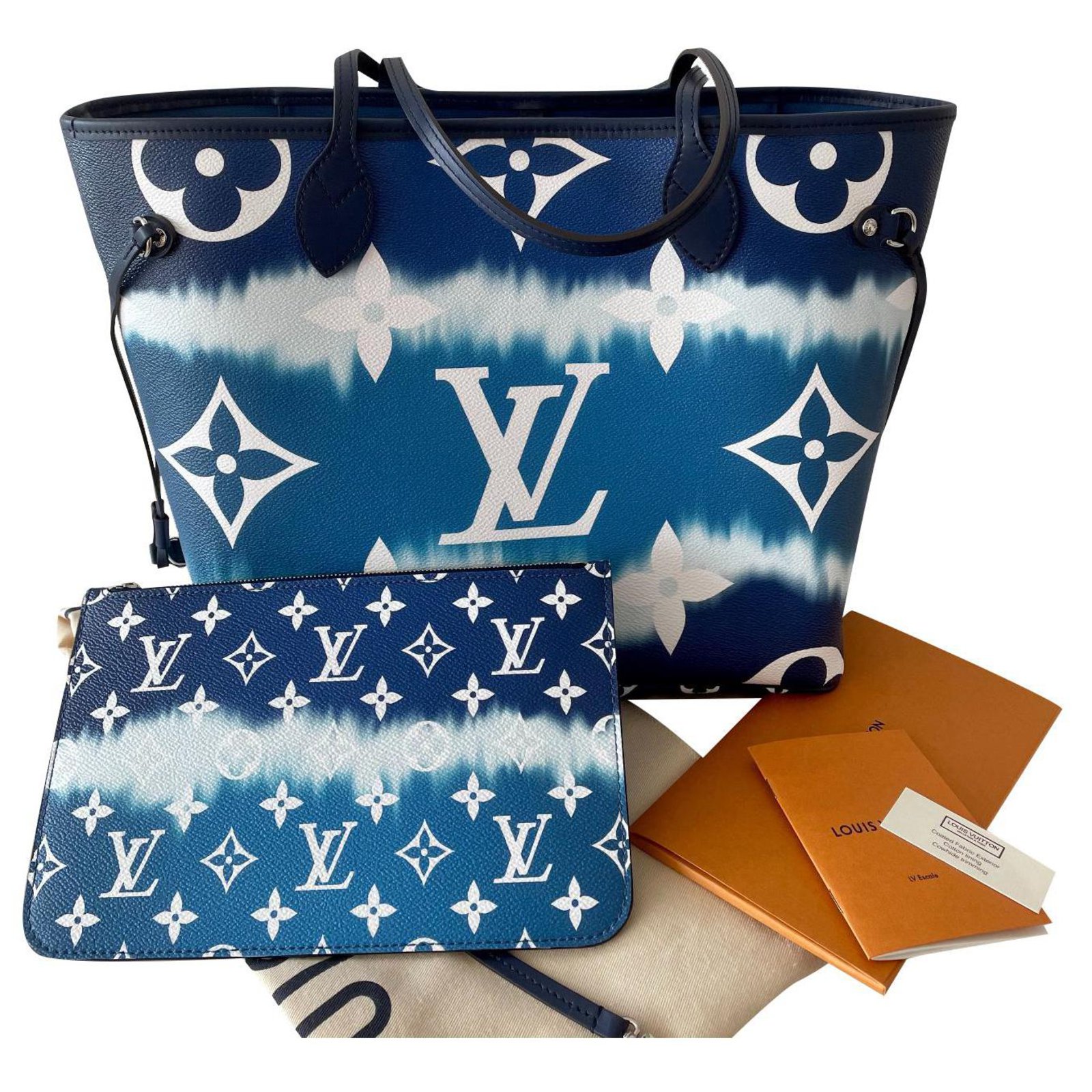 Louis Vuitton Neverfull Monogram V (Without Pouch) MM Teal Lining