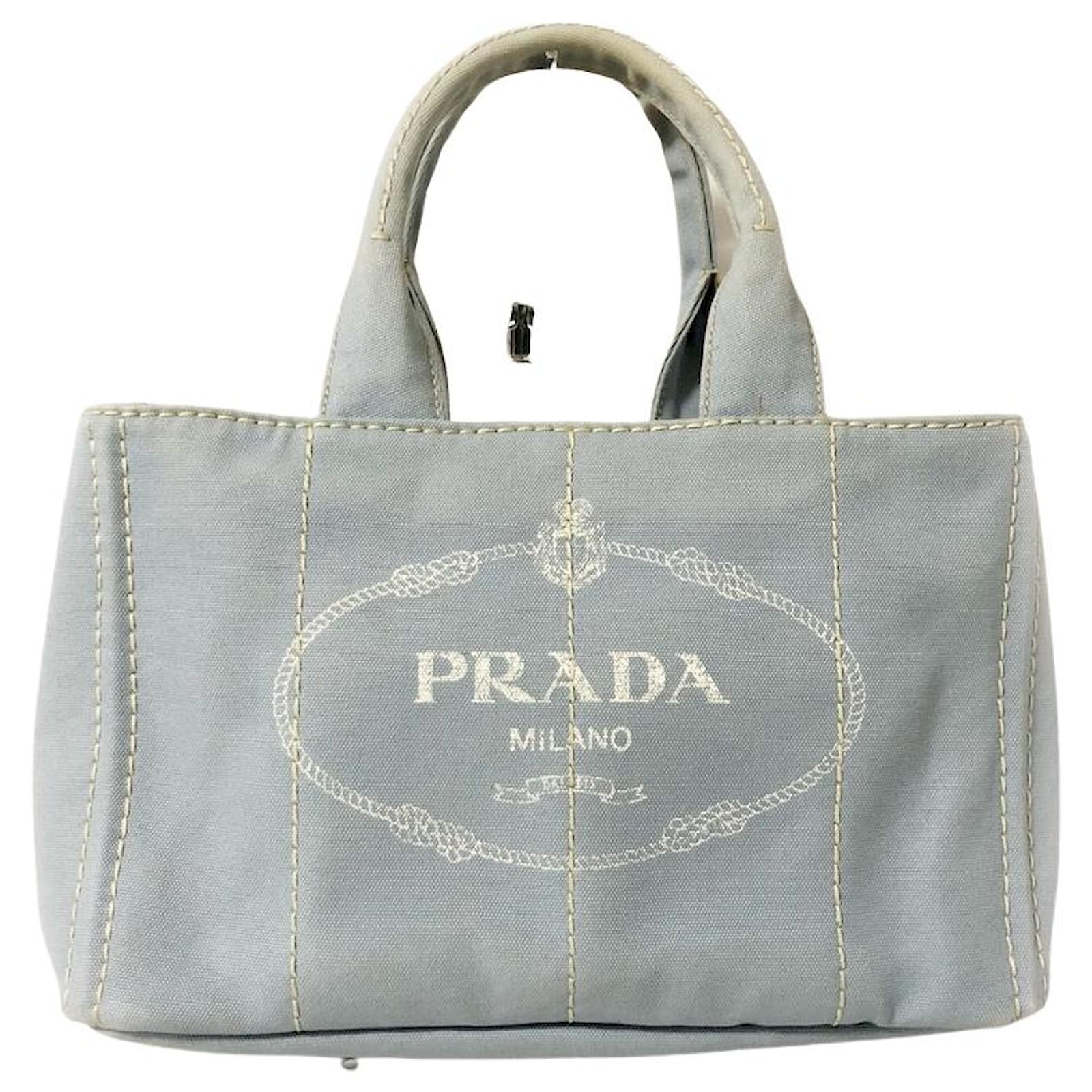 タパ　タパ布 Prada Canapa Light blue Cloth ref.300847 - Joli Closet