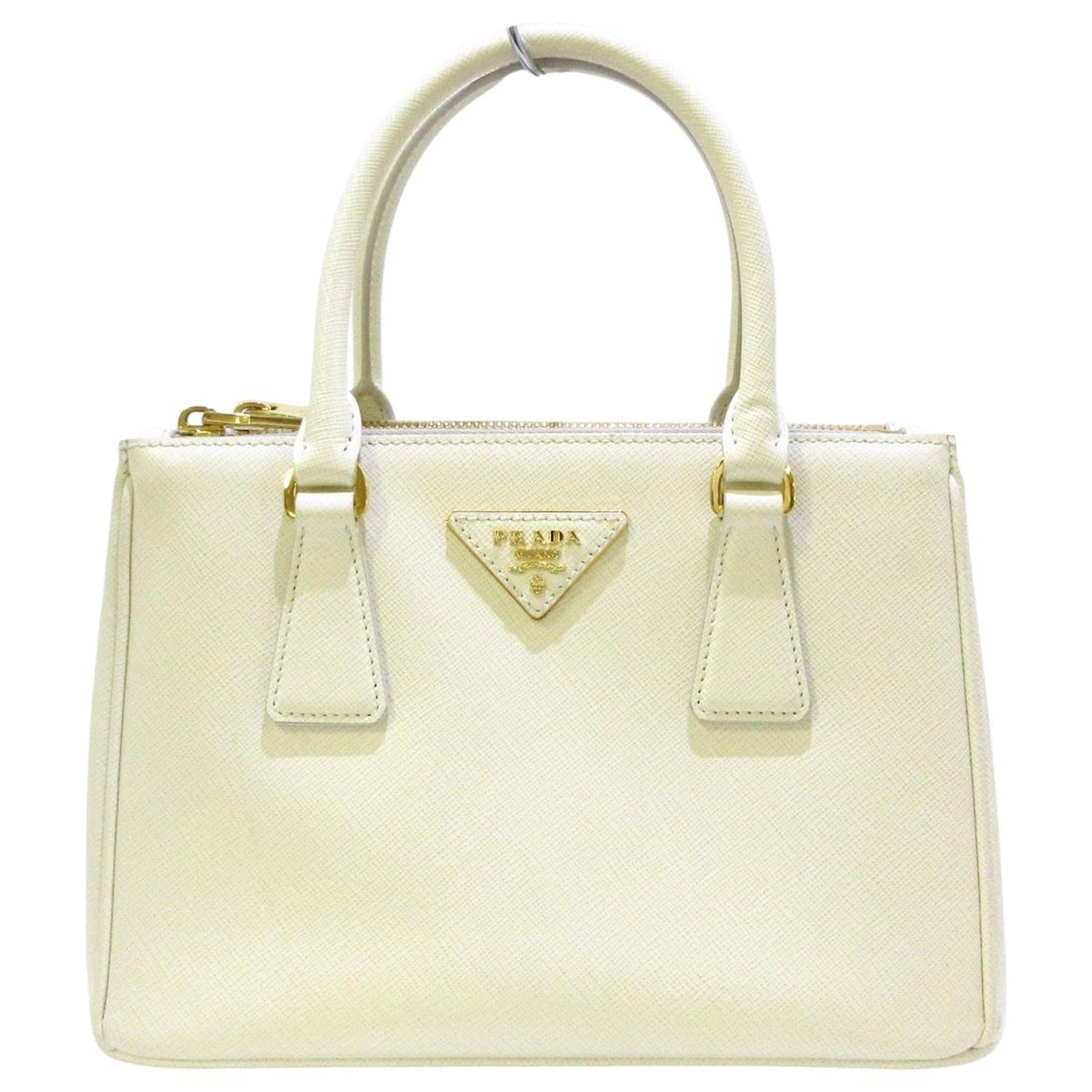 Prada Galleria Saffiano Leather Mini Bag, White, One Size