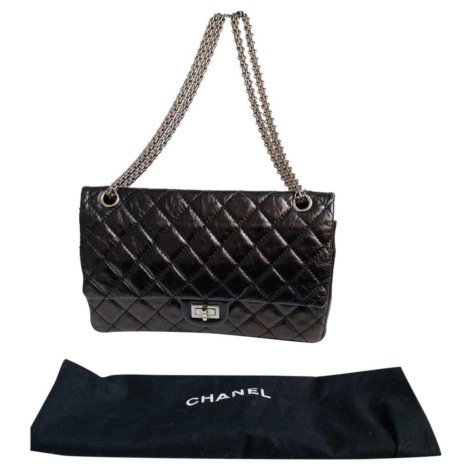 hoy reservorio Curso de colisión Chanel 2.55 Reedición del primer bolso propio de Coco Chanel Negro Hardware  de plata Cuero ref.301961 - Joli Closet