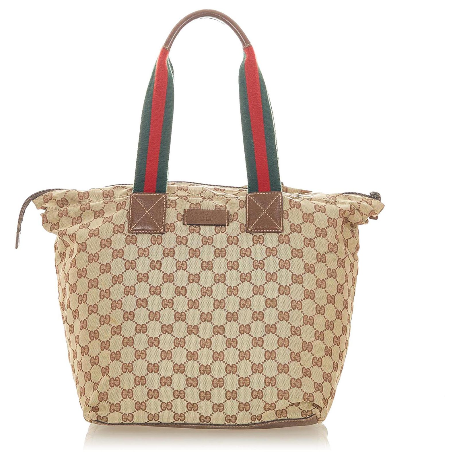 Gucci, Bags, Gucci Web Zip Tote Gg Canvas