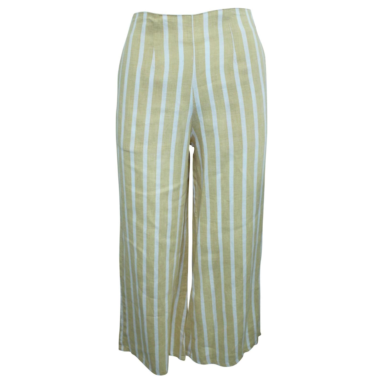 Yellow Striped Pants Linen ref.302253 