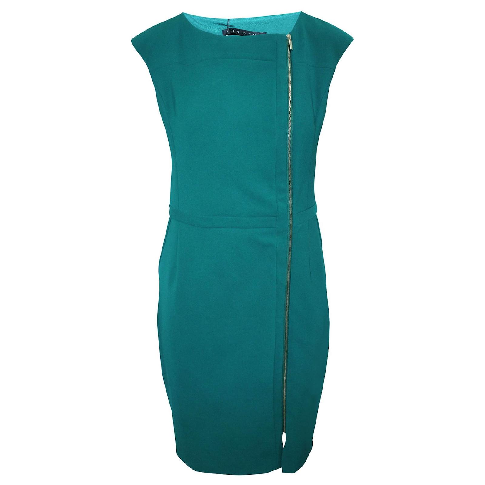 slim fit dress slacks Green Dress Theory Magnet