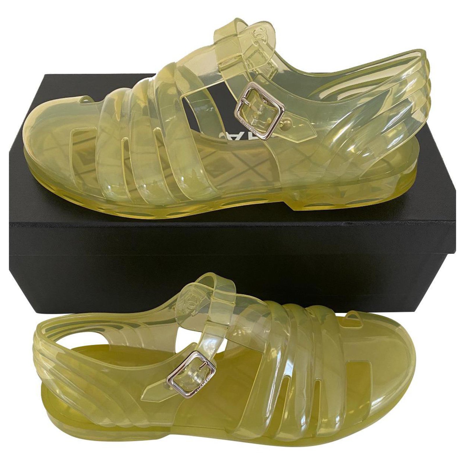 Chanel Sandals Yellow Plastic ref.303042 - Joli Closet