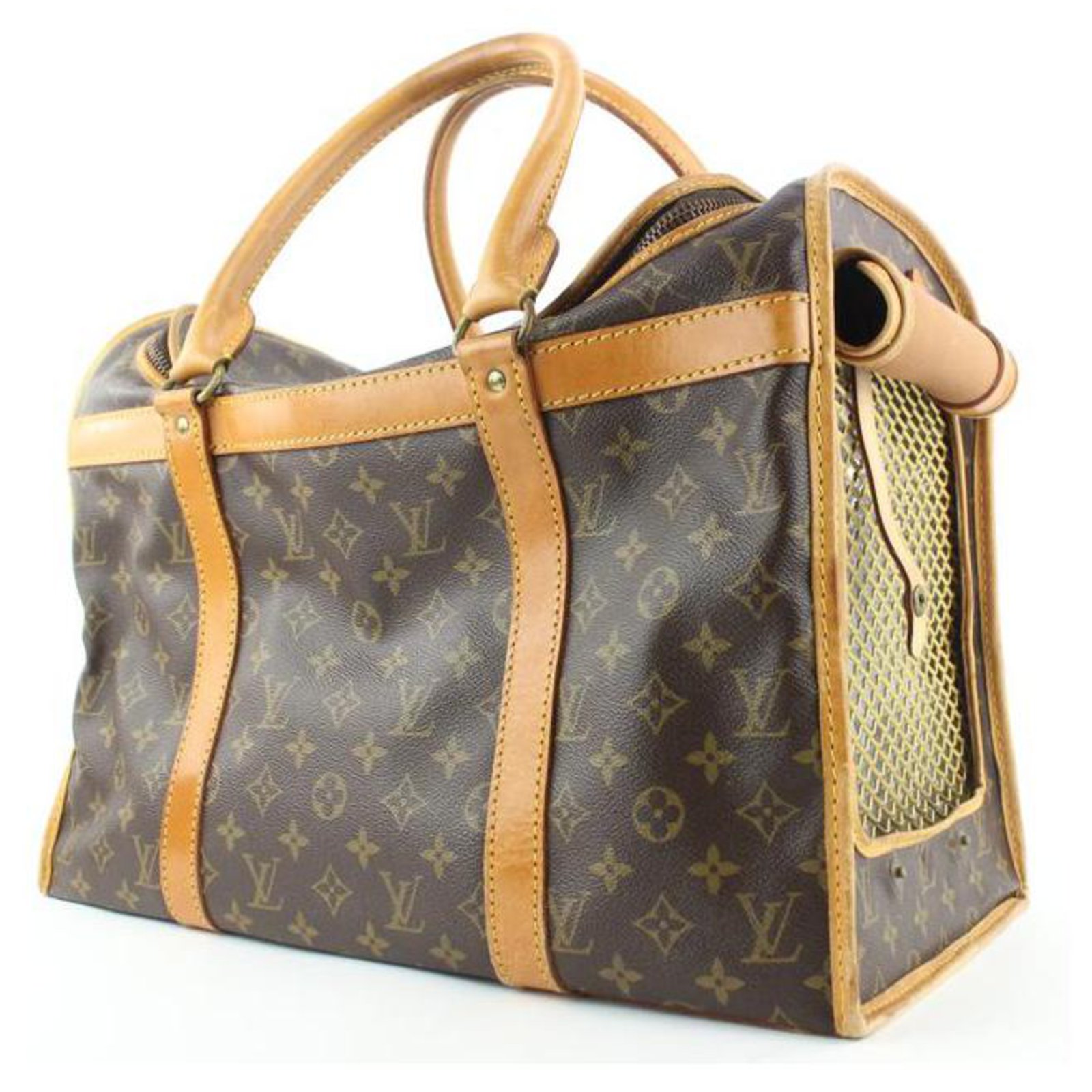 Louis Vuitton HARD TO FIND Monogram Sac Chien 50 Dog Carrier Pet Tote Bag  Leather ref.303305 - Joli Closet
