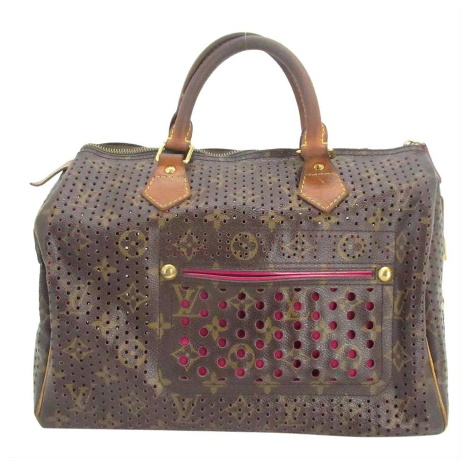 Louis Vuitton Limited Perforated Monorgam Fuchsia Speedy 30 Bag