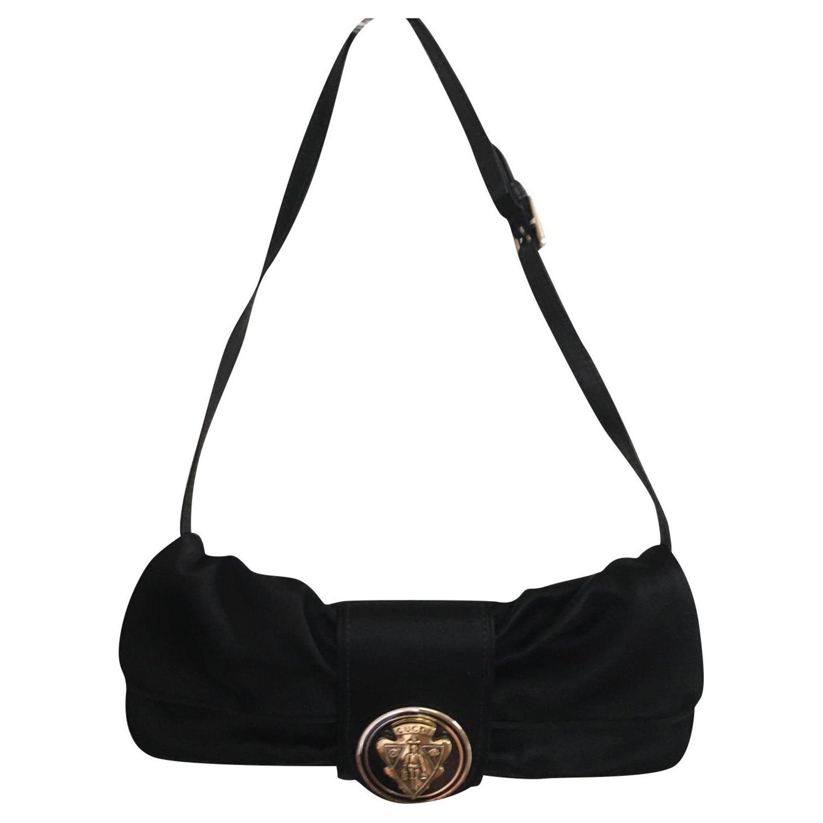 Gucci Clutch bags Black Leather Silk ref.303558 - Joli Closet