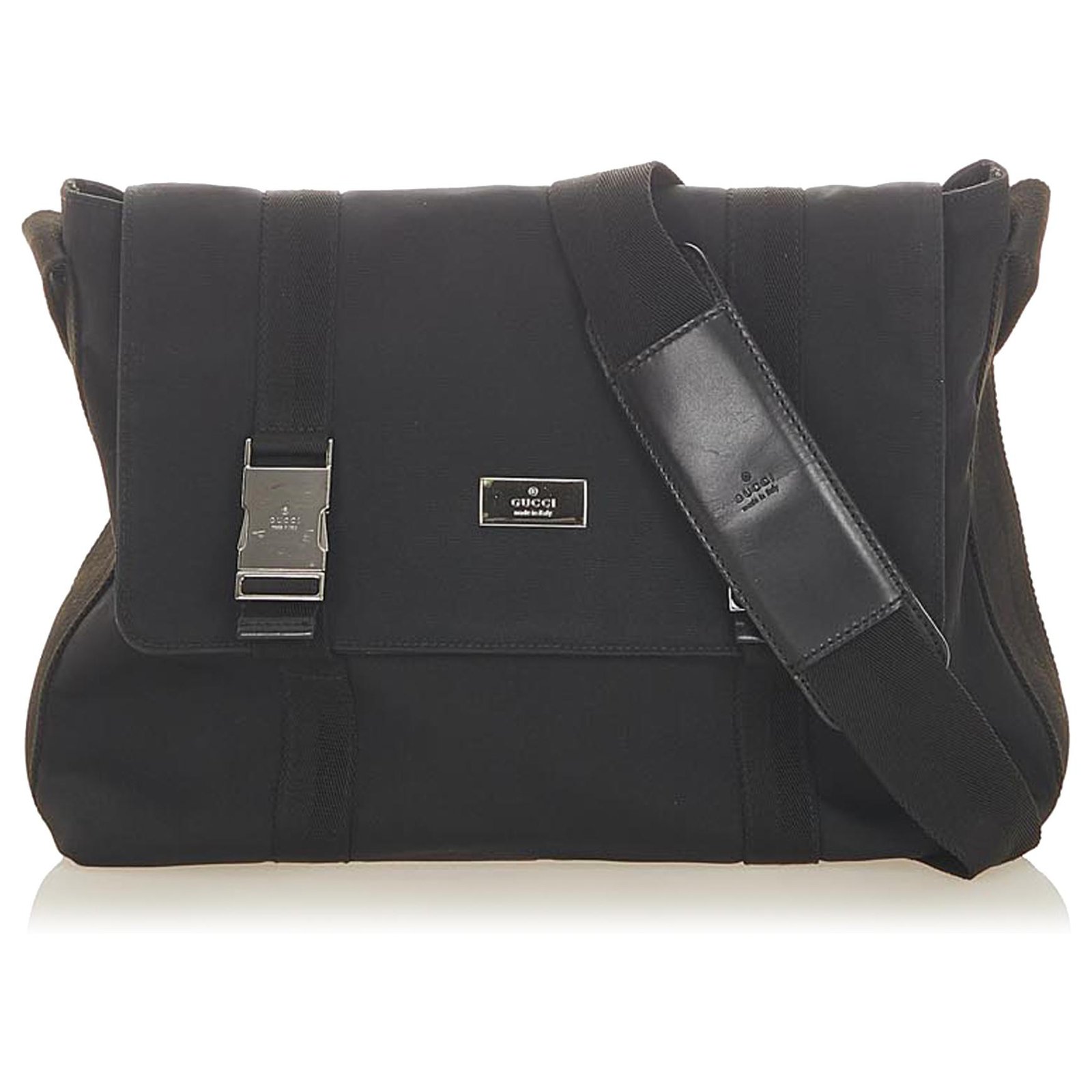 gucci black canvas crossbody bag
