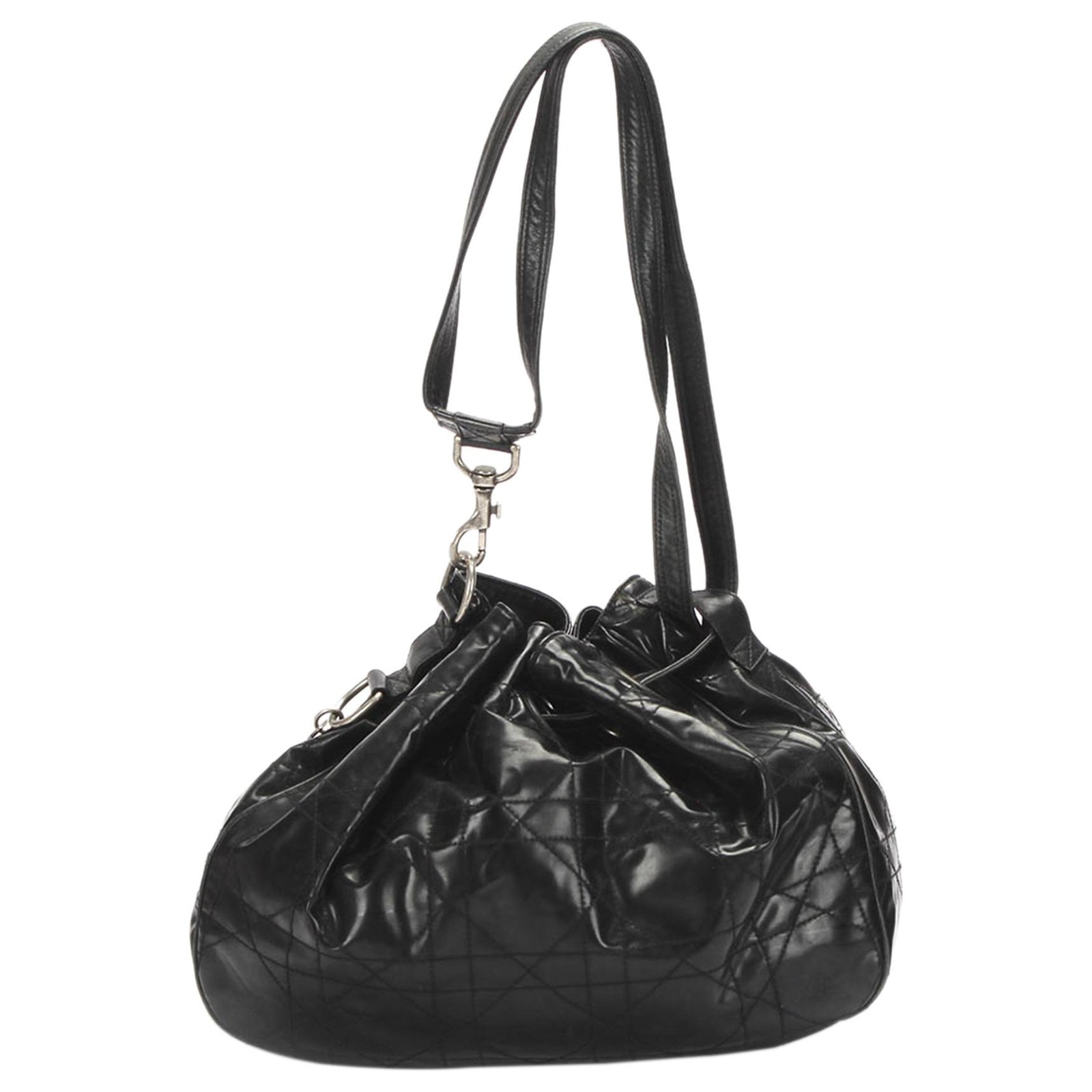Dior Black Cannage Leather Bucket Bag Pony-style calfskin ref.304368 - Joli  Closet