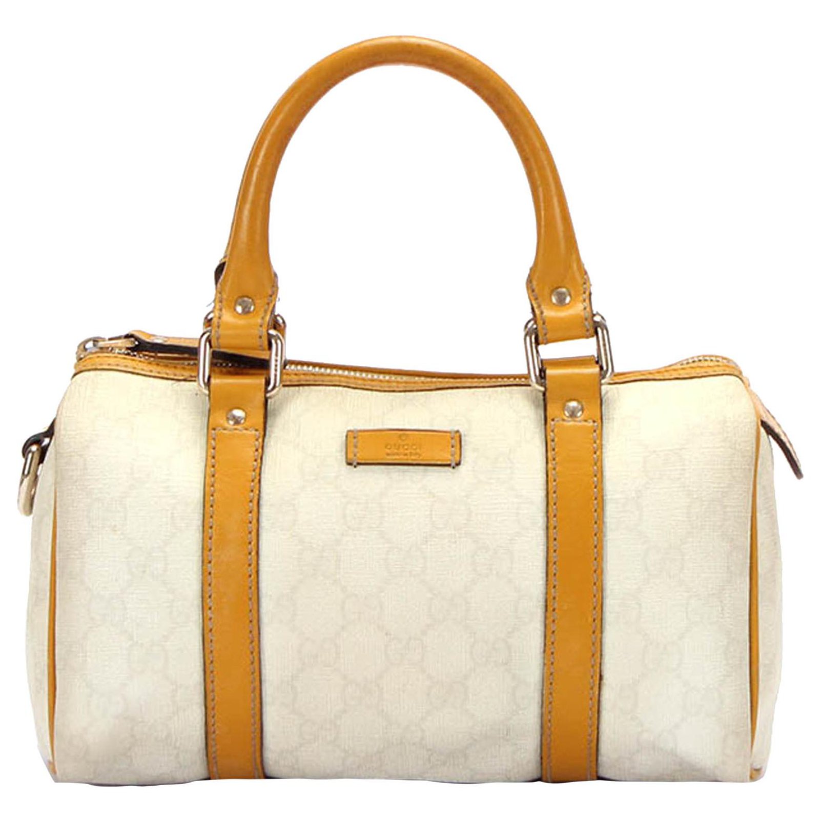 Gucci GG White Canvas Joy Boston Bag / Strap