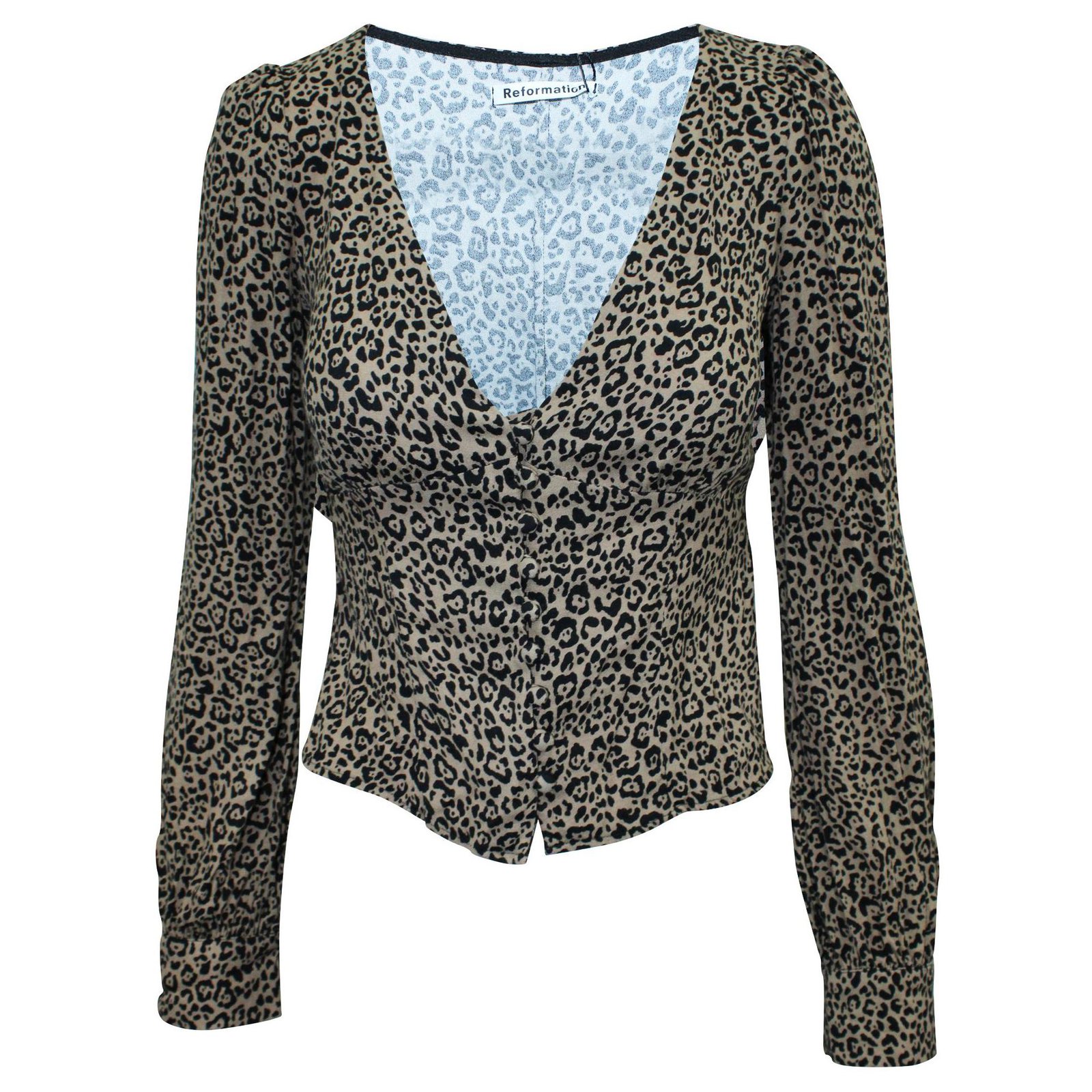 Tops Reformation Chemisier A Imprime Leopard Autre Viscose Multicolore Ref 305524 Joli Closet