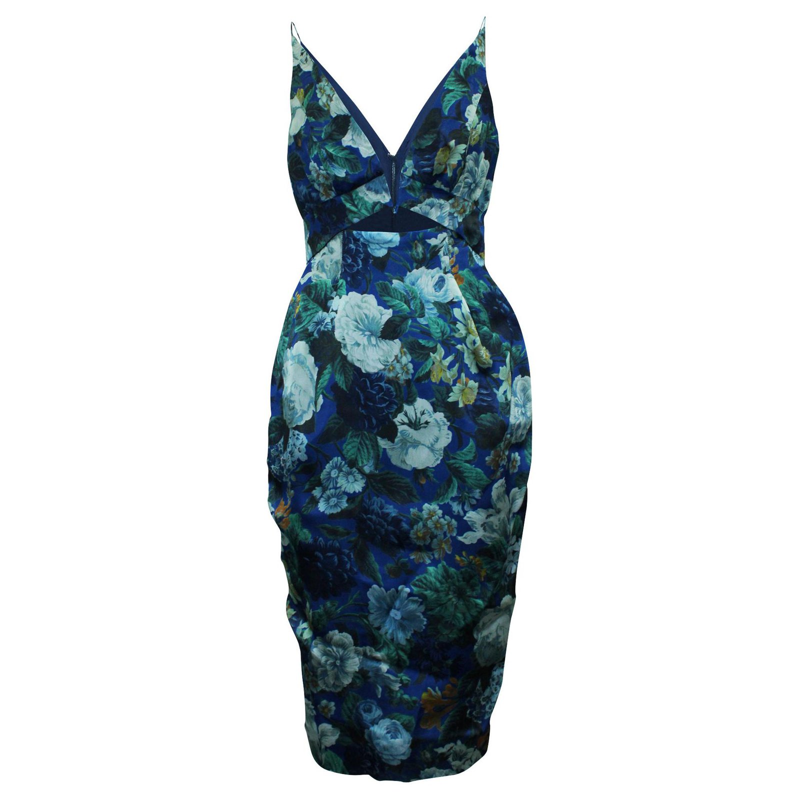 Zimmermann Blue Floral Print Dress with Opening at Front Multiple ...