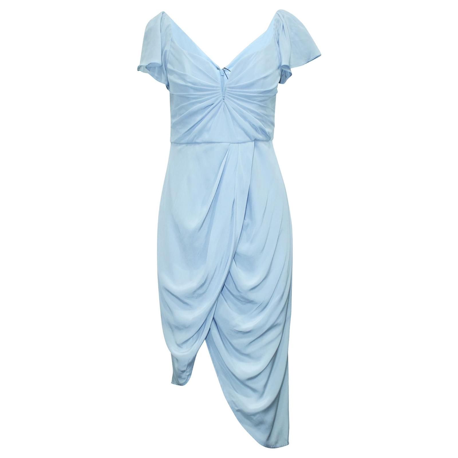 open lace back dress Pleated Midi Dress ZIMMERMANN Azzurro
