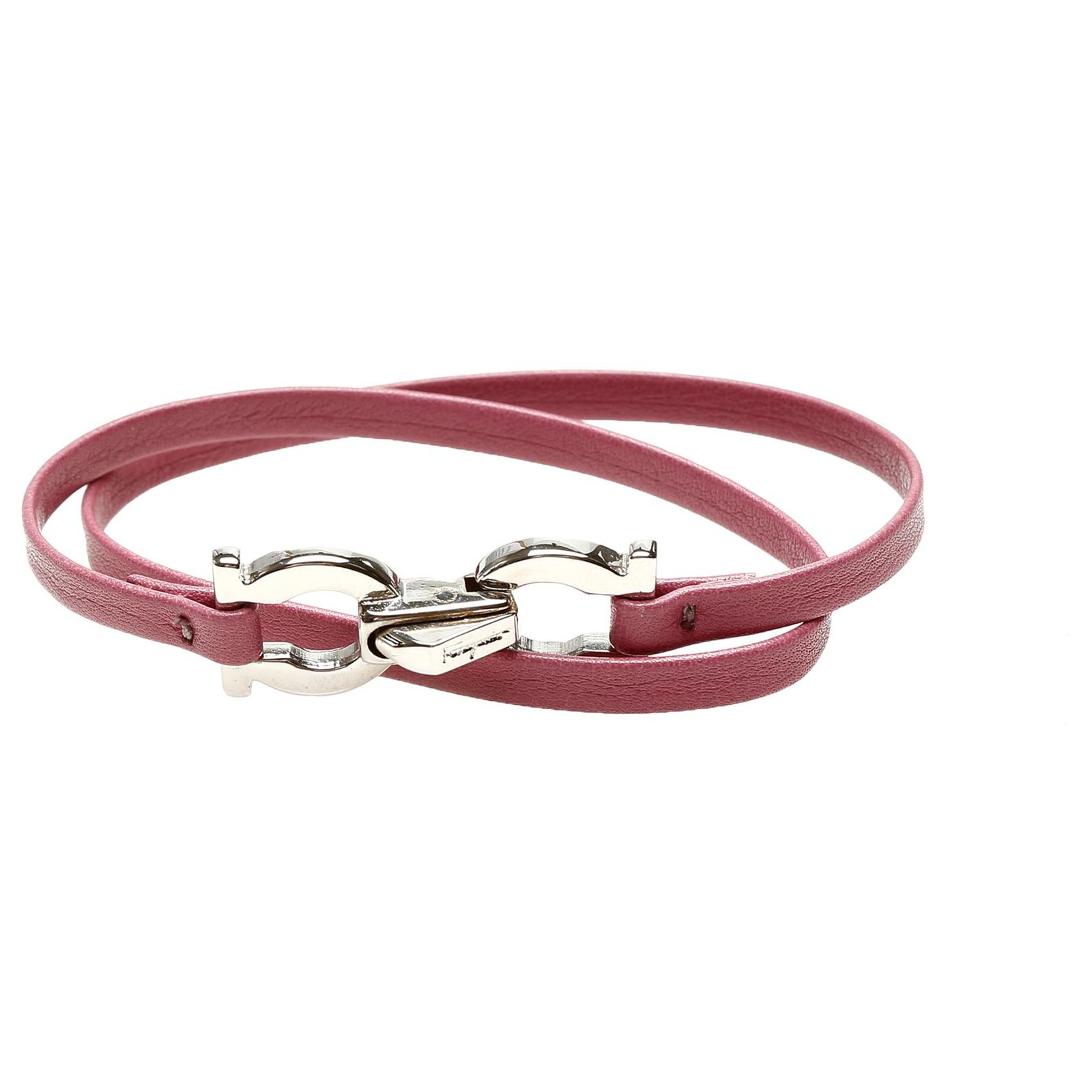 Buy Ferragamo Gancini Leather Bracelet | Black Color Men | AJIO LUXE