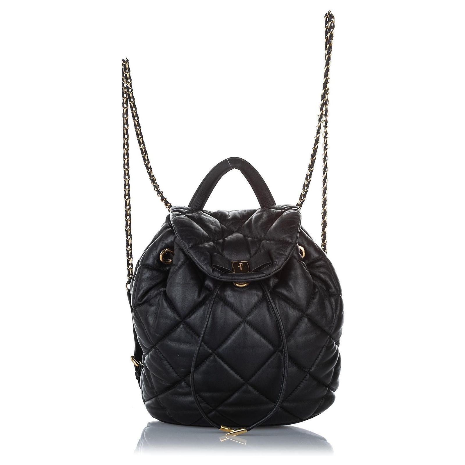 Salvatore Ferragamo Ferragamo Black Giuliette Quilted  display picture 1