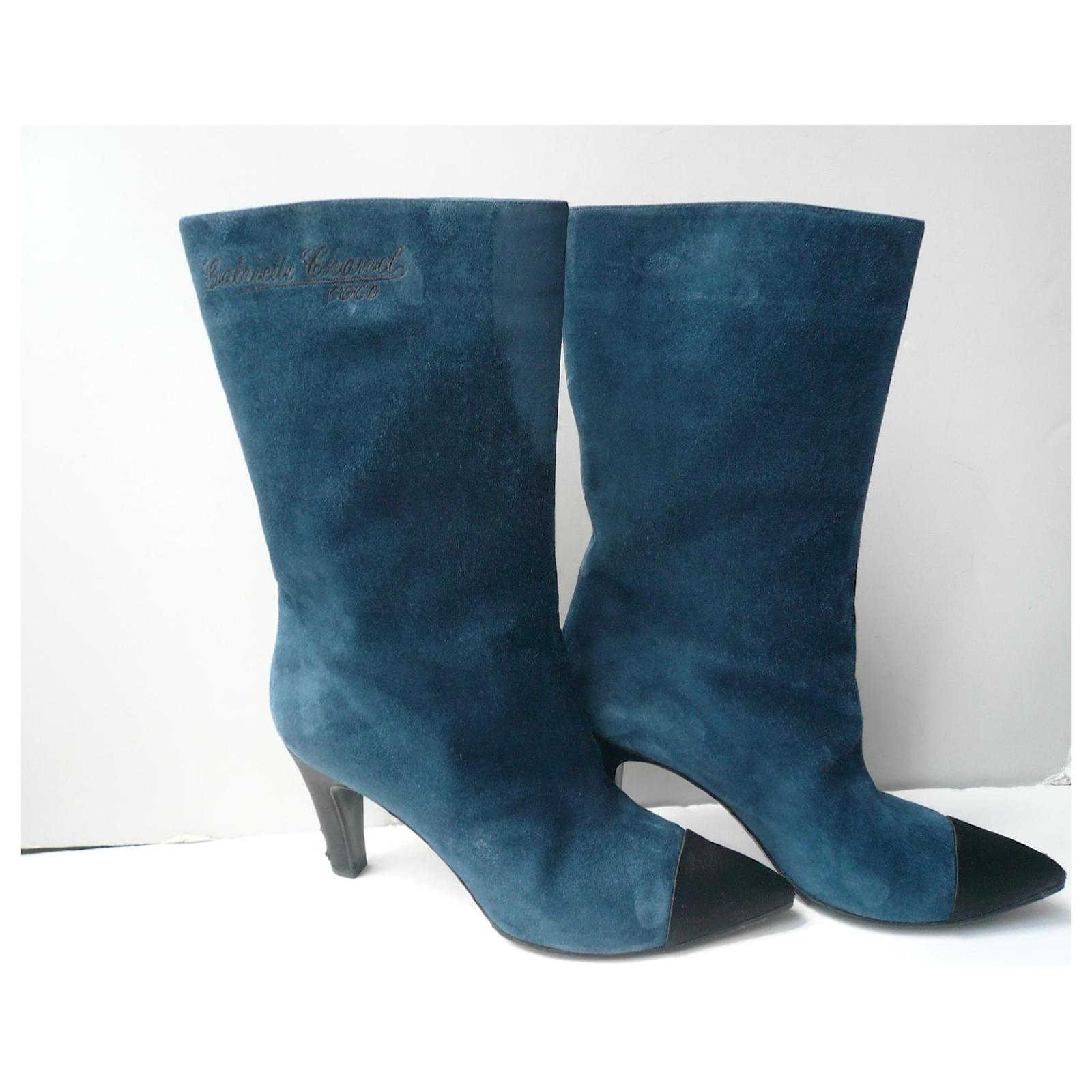 CHANEL Gabrielle Coco midnight blue boots.40,5 It