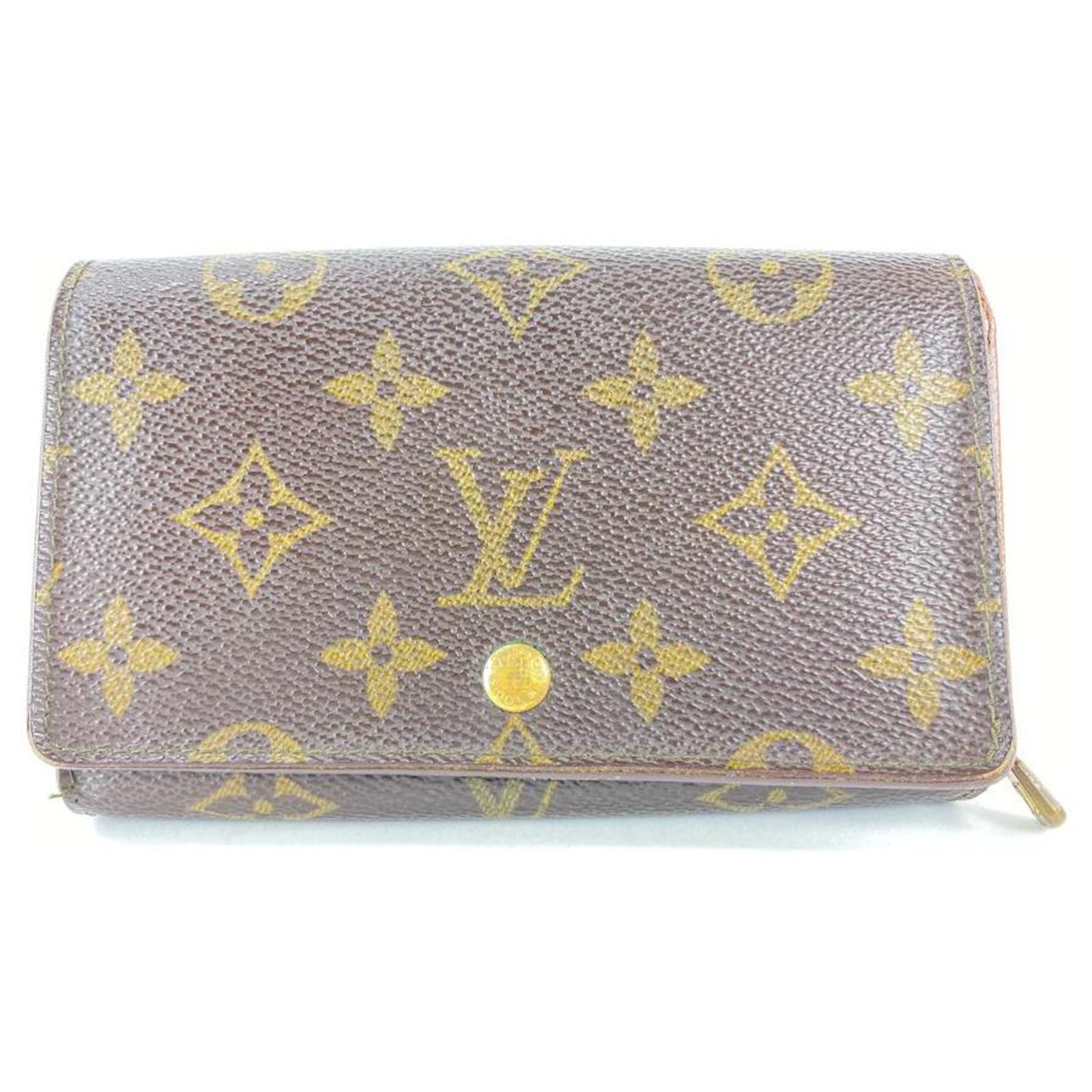 Louis Vuitton Monogram Snap Compact Zippy Wallet Leather ref
