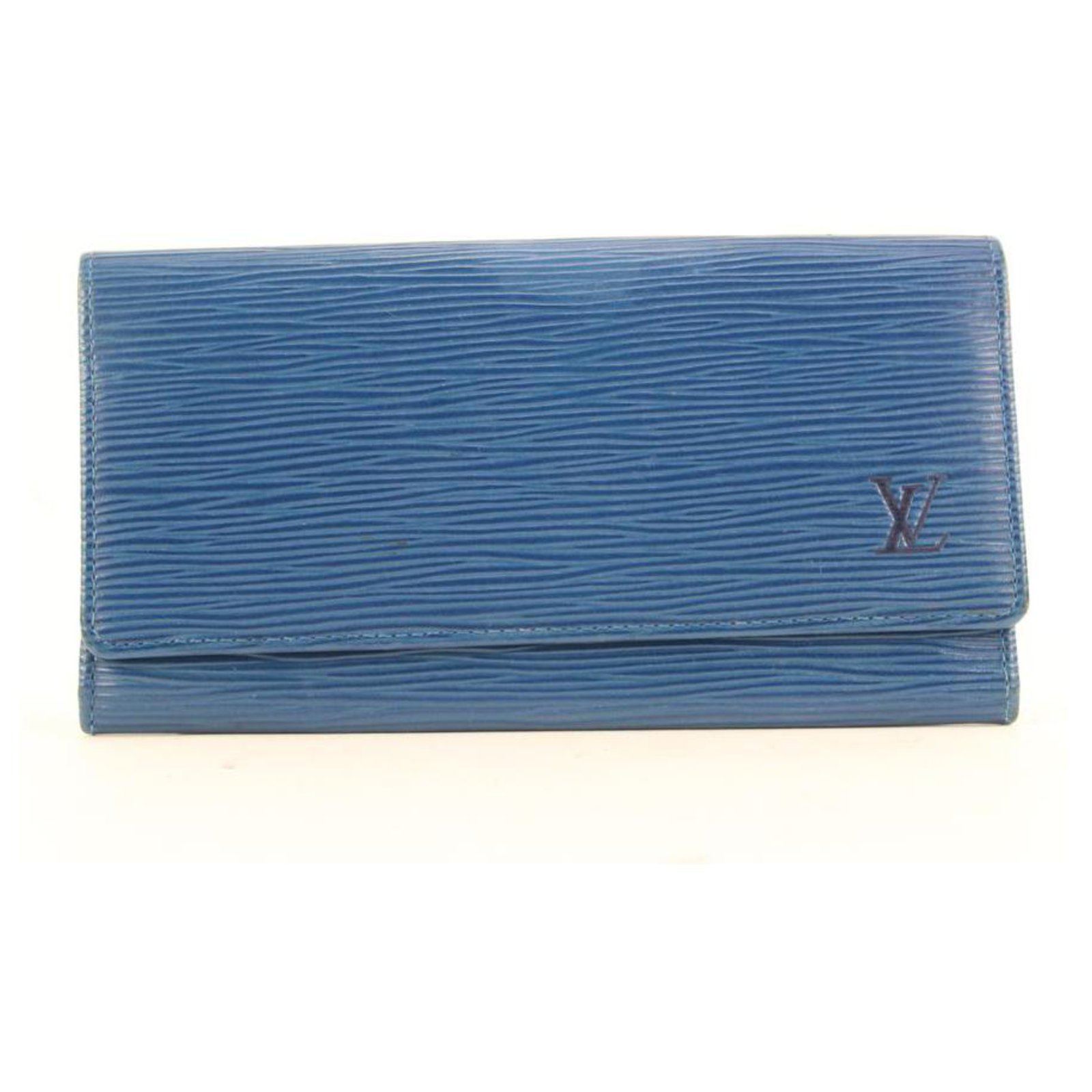 Louis Vuitton Blue Epi Leather Toledo Sarah Flap Wallet ref.306696