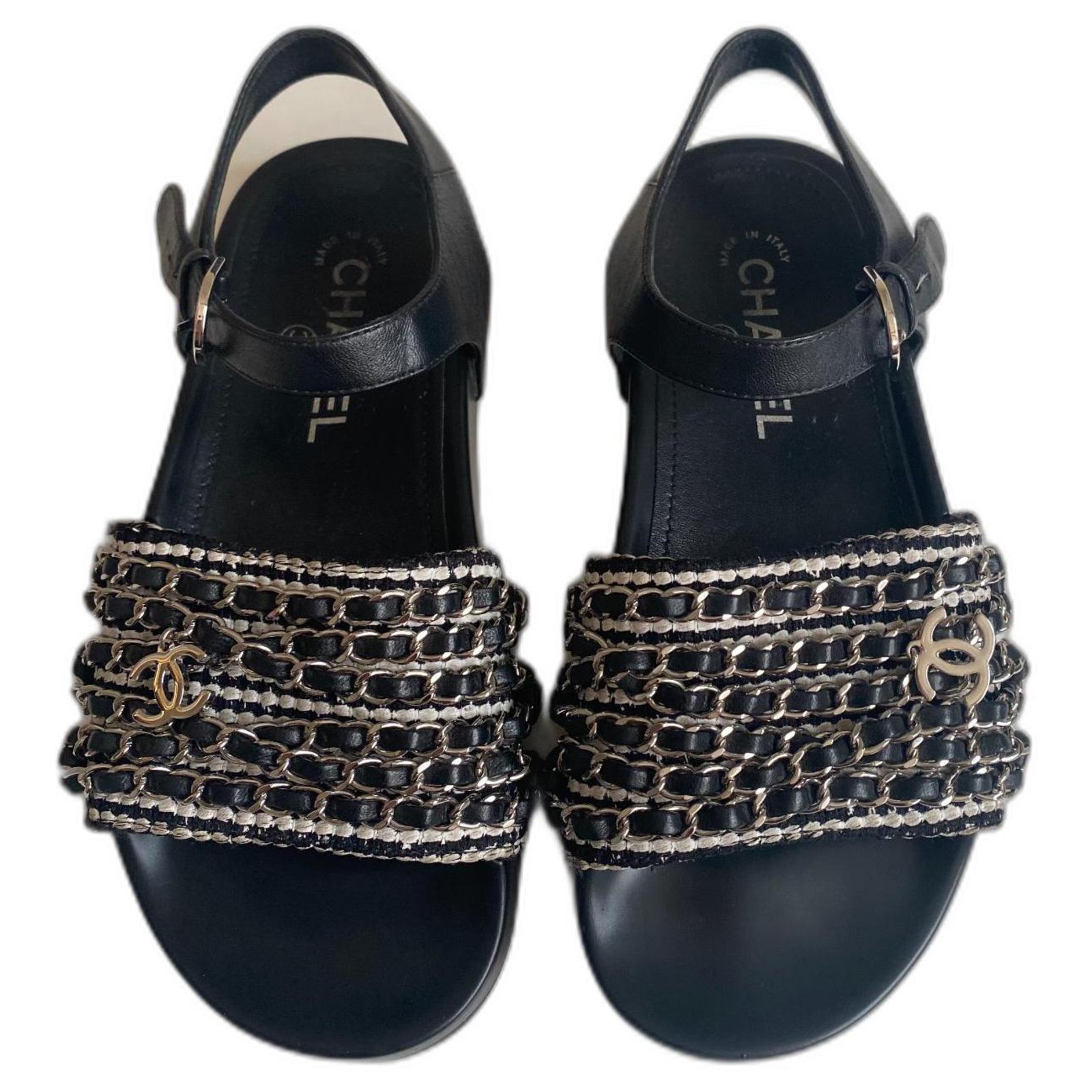 Chanel 2021 Dad Slingback Sandals - Black Sandals, Shoes