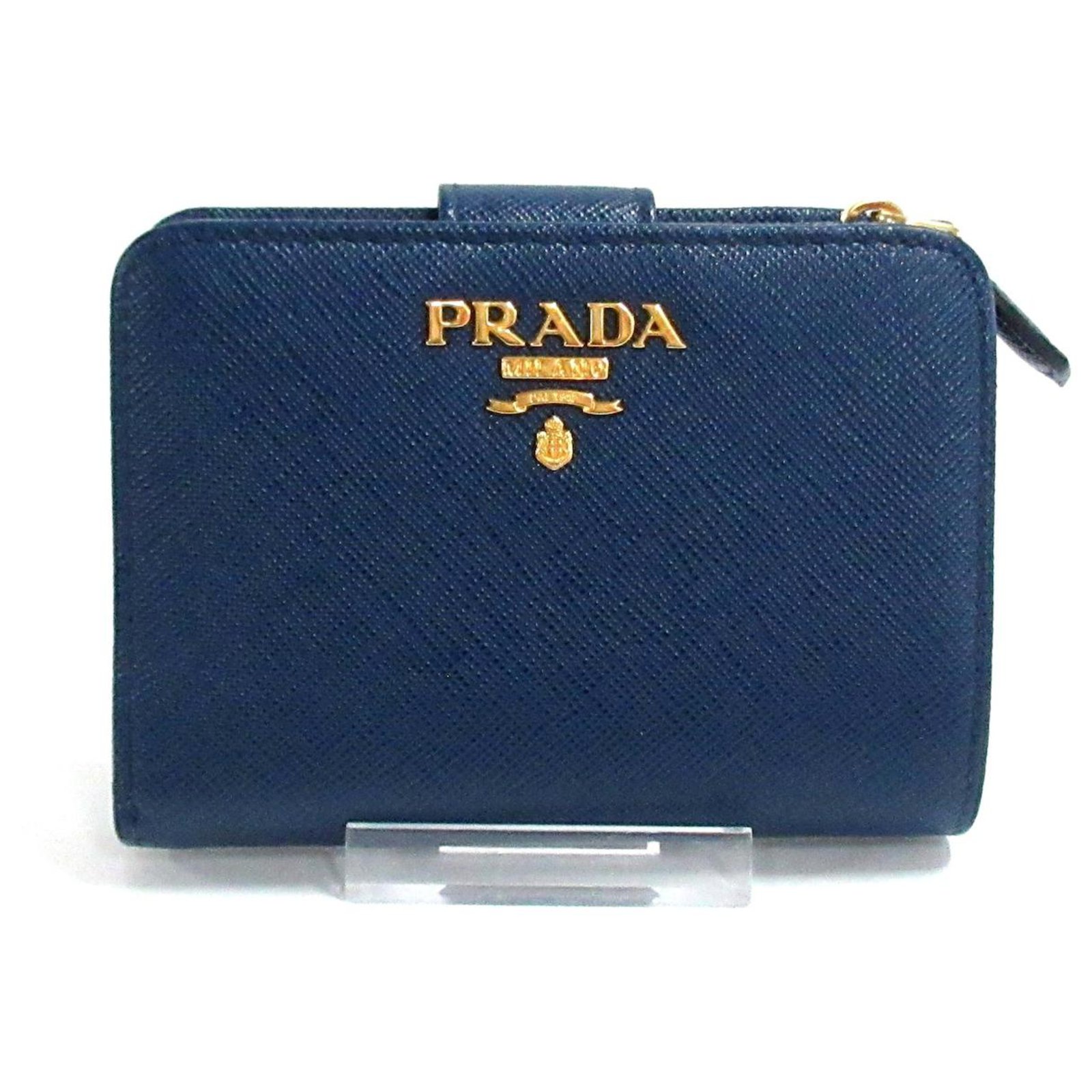 navy blue prada wallet