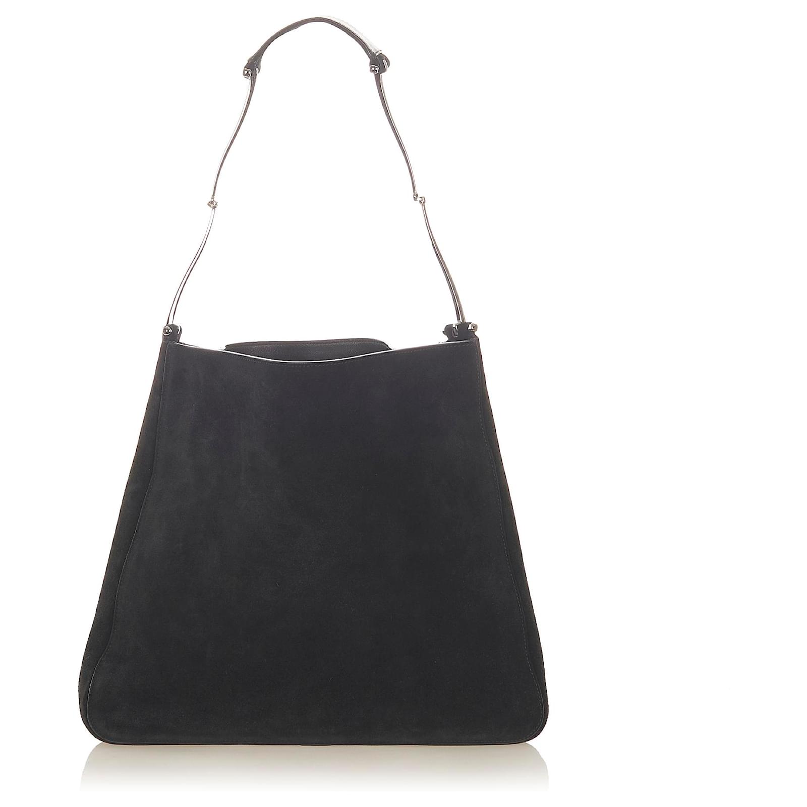 black suede shoulder bag