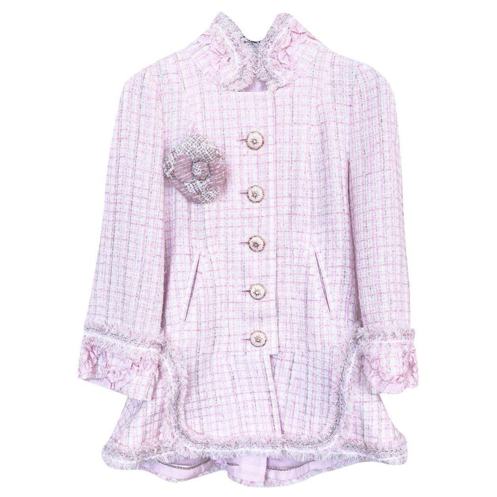 Chanel 9,5K$ brooch jacket Pink Tweed ref.309371 - Joli Closet