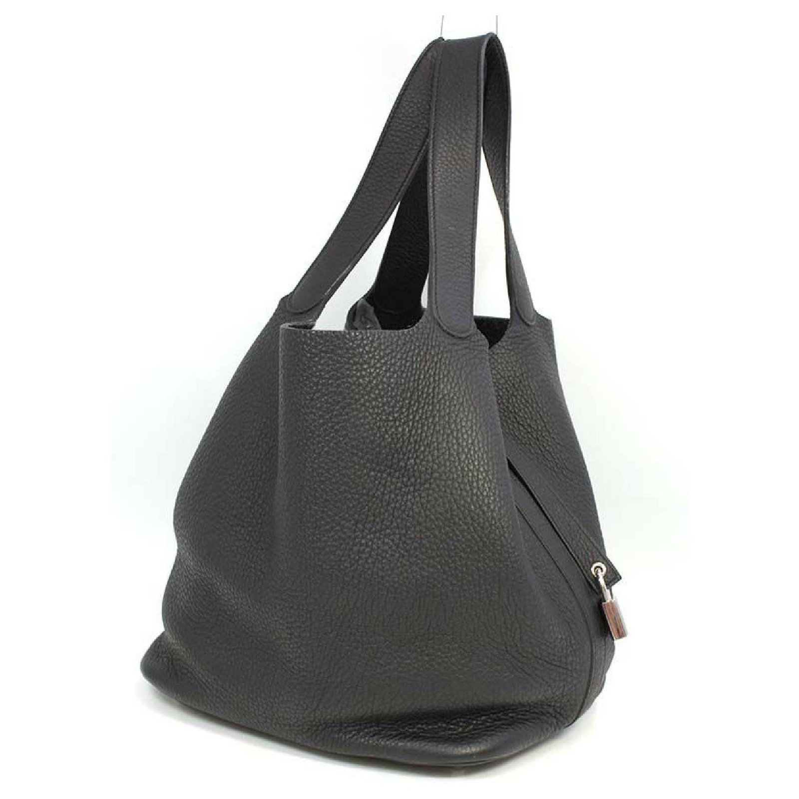 Hermès HERMES Picotin Lock GM Womens handbag black x silver hardware  ref.310085 - Joli Closet