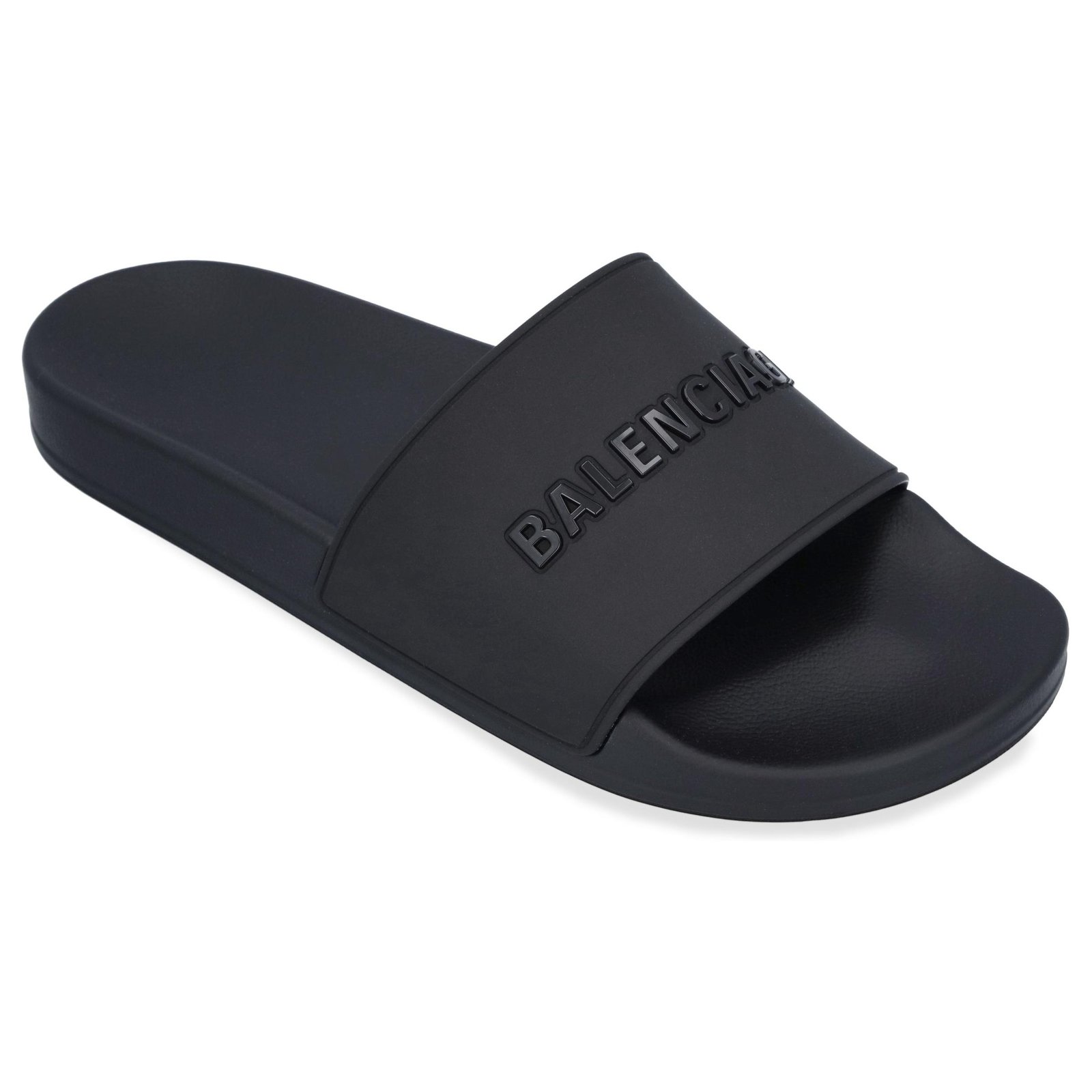Balenciaga Pool slide Sandal Black Rubber ref.310314 - Joli Closet