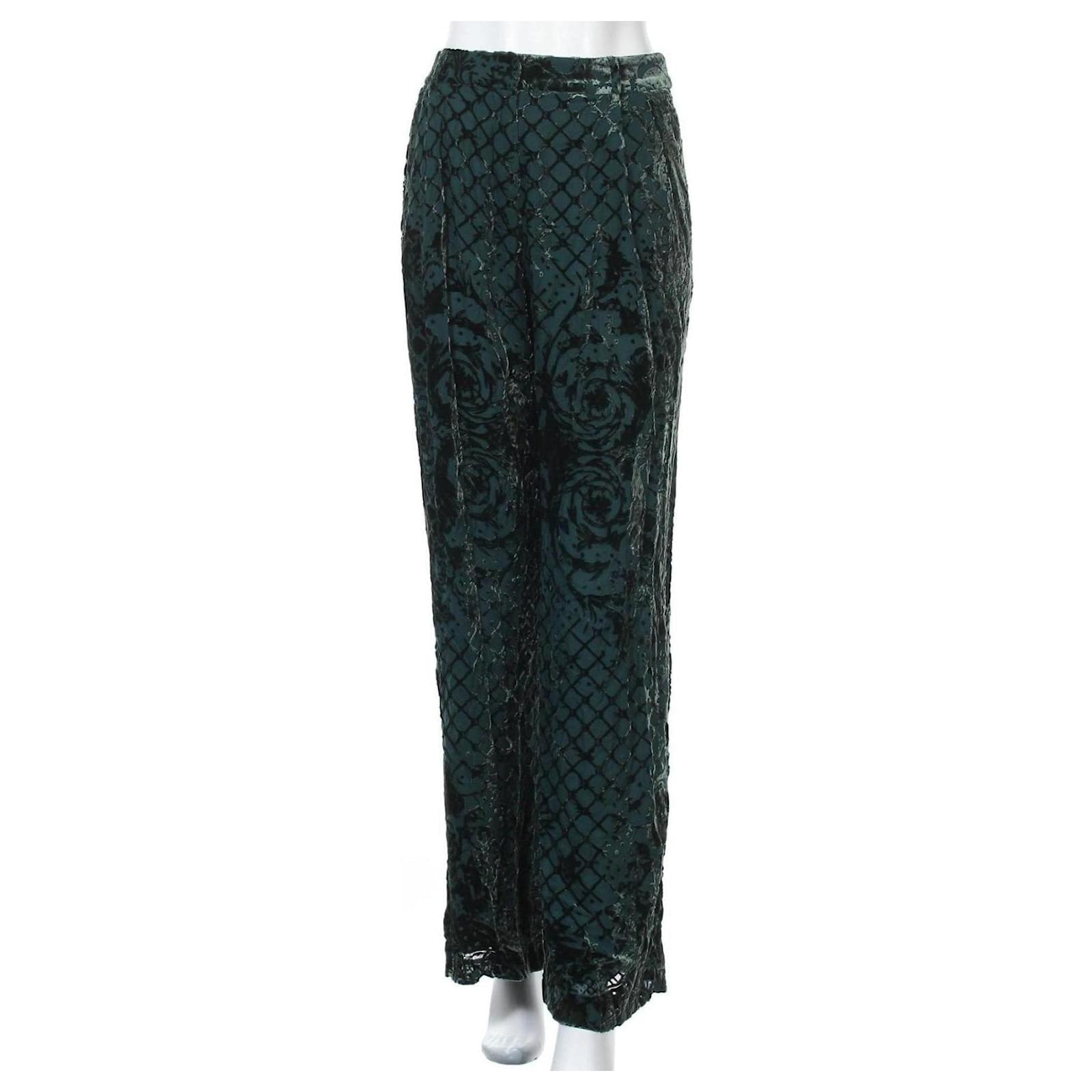 Balmain pour H\u0026M Pantaloni, ghette Verde Seta Viscosa ref.310734 - Joli  Closet