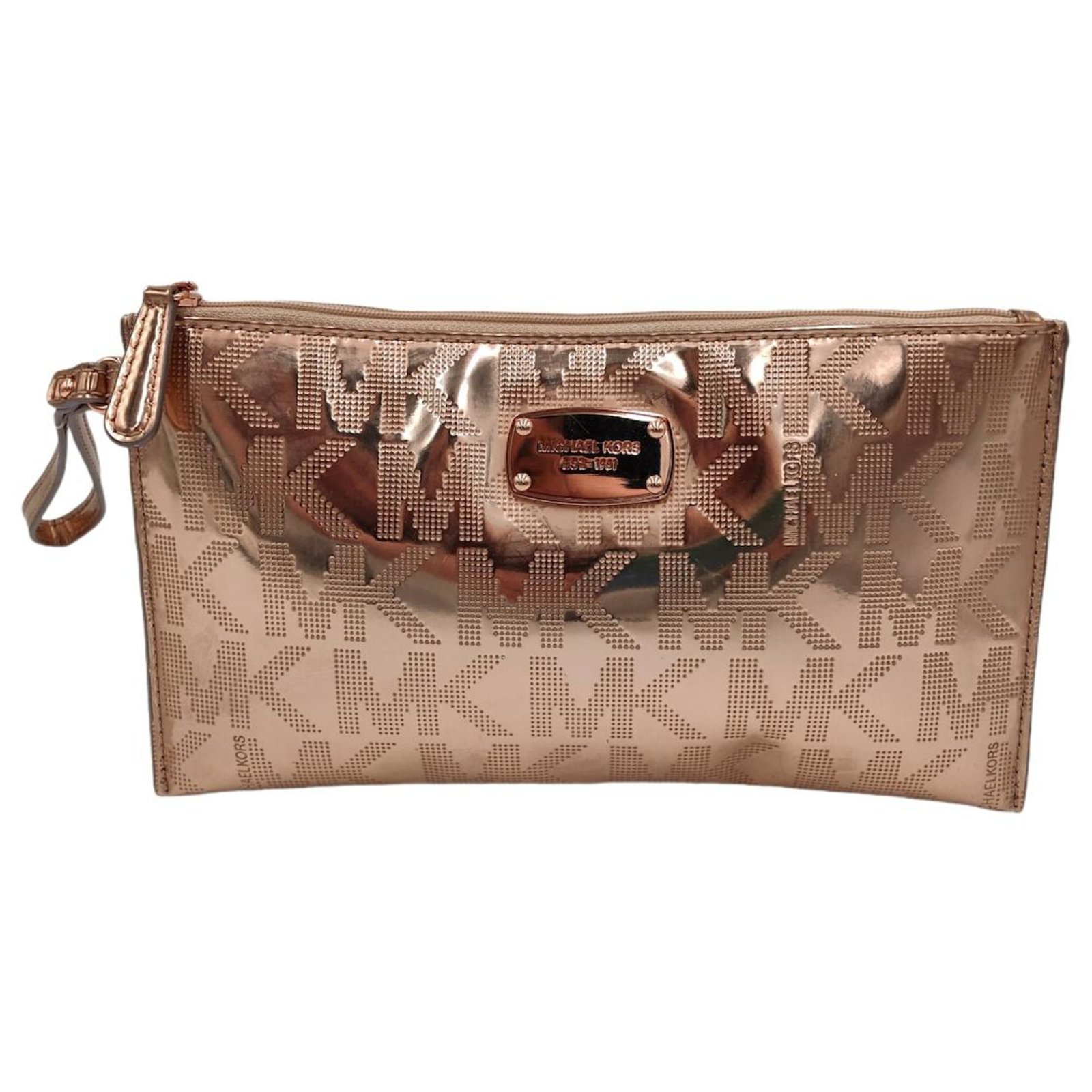 Michael Kors Soft Pink Leather Clutch Crossbody Shoulder Bag Purse Evening  | eBay
