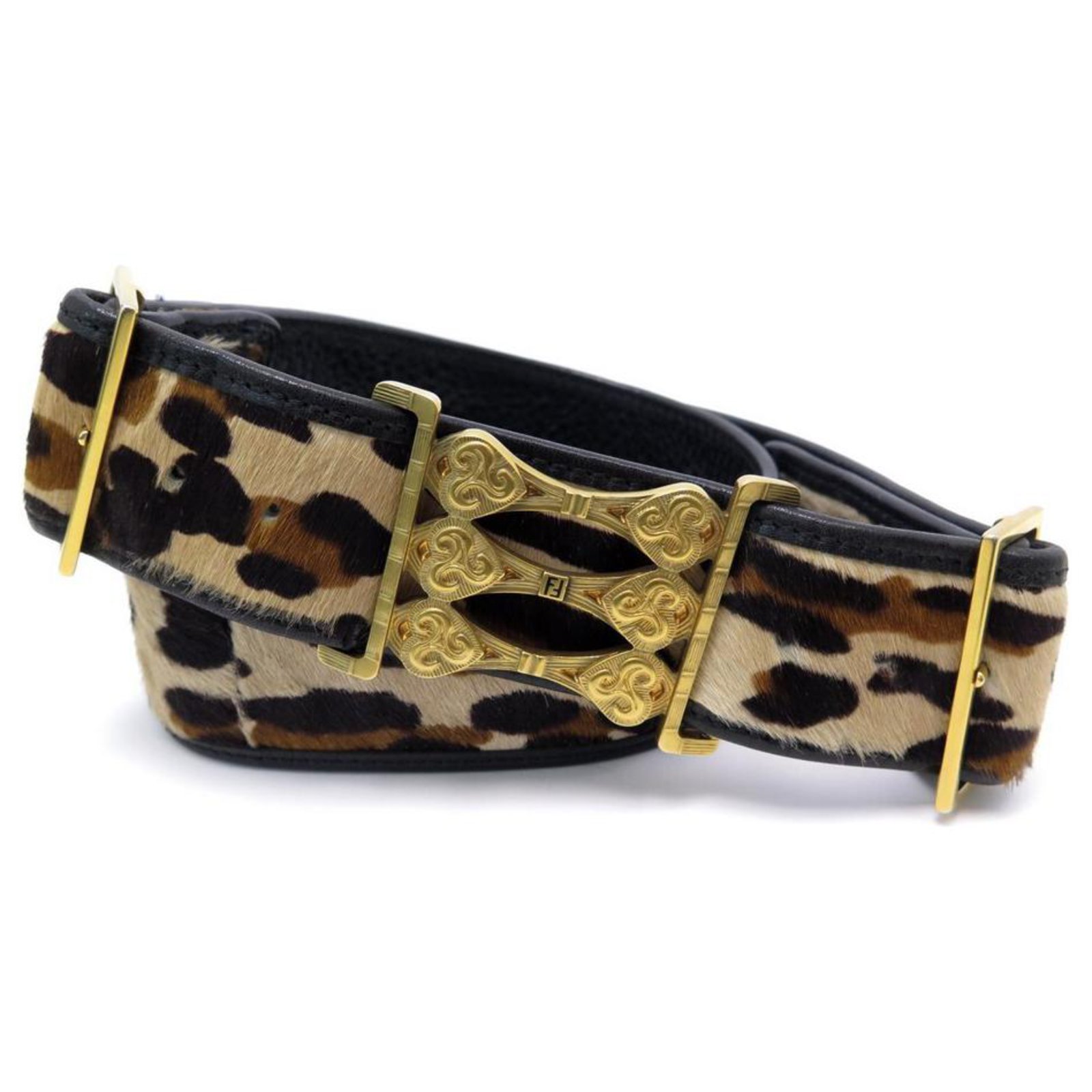 Fendi Fendi Gurtel 8c0328 Grosse Leopard Fohlenleder 80 85 Ledergurtel Gurtel Kalbahnliches Kalb Braun Ref 311138 Joli Closet