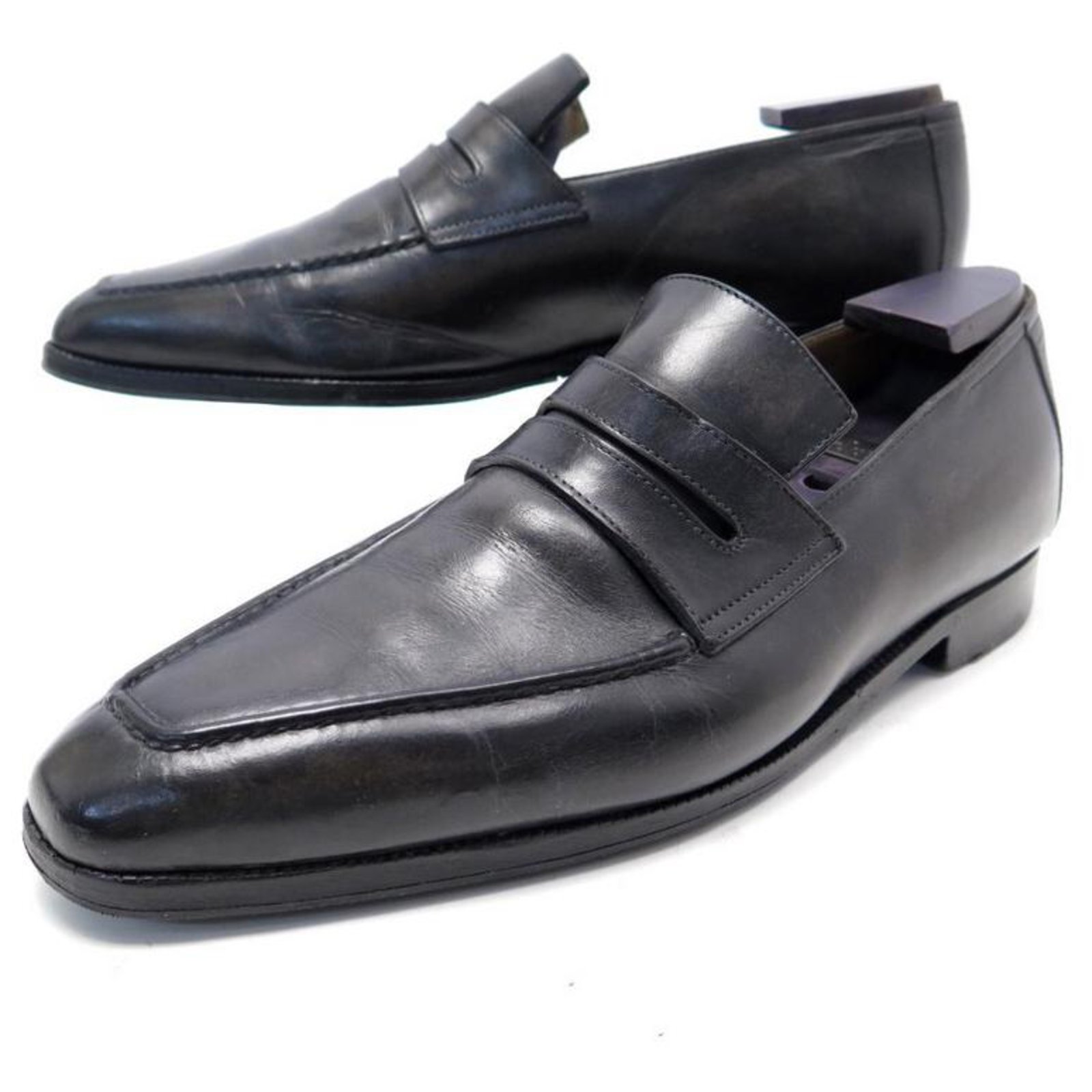 BERLUTI SHOES ANDY DEMESURE LOAFERS 8.5 42.5 LEATHER STRIPPERS SHOES ...