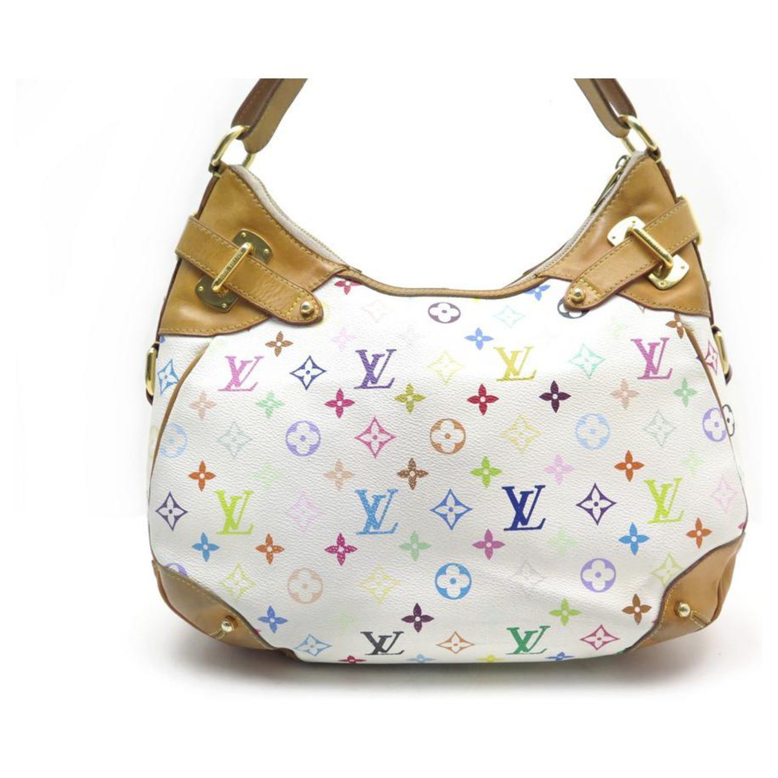 Louis Vuitton White Multicolor Monogram Greta Shoulder Bag