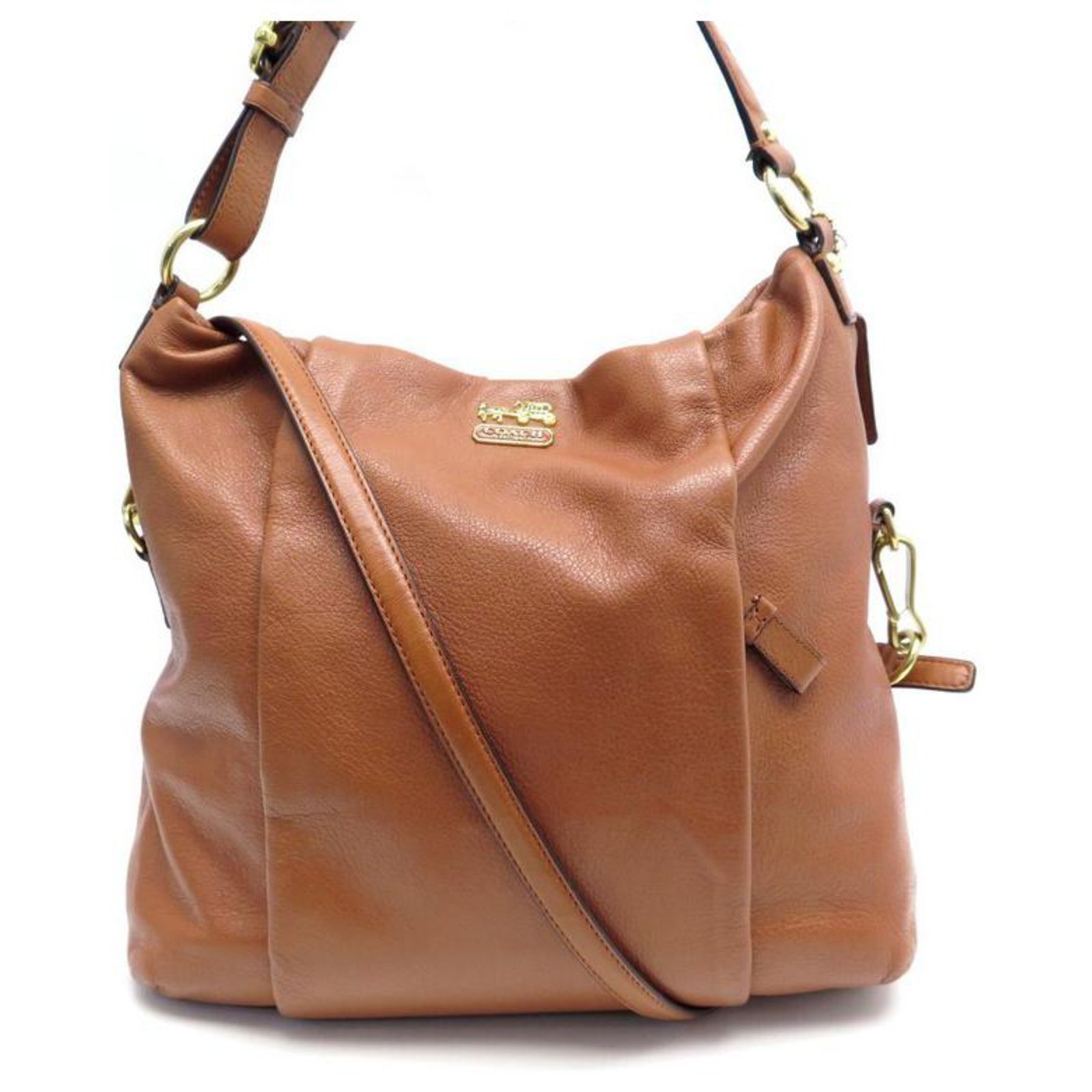 HANDBAG COACH TOTE BANDOULIERE IN BROWN LEATHER HAND BAG PURSE ref