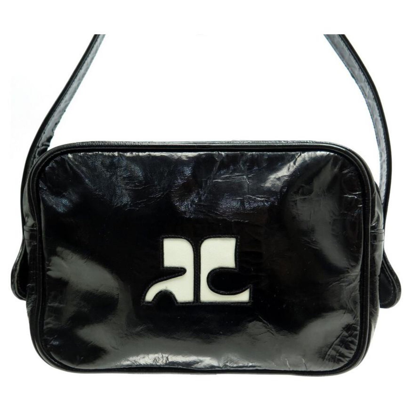 Courreges Courrèges Shoulder bag Black Leather ref.257870 - Joli Closet